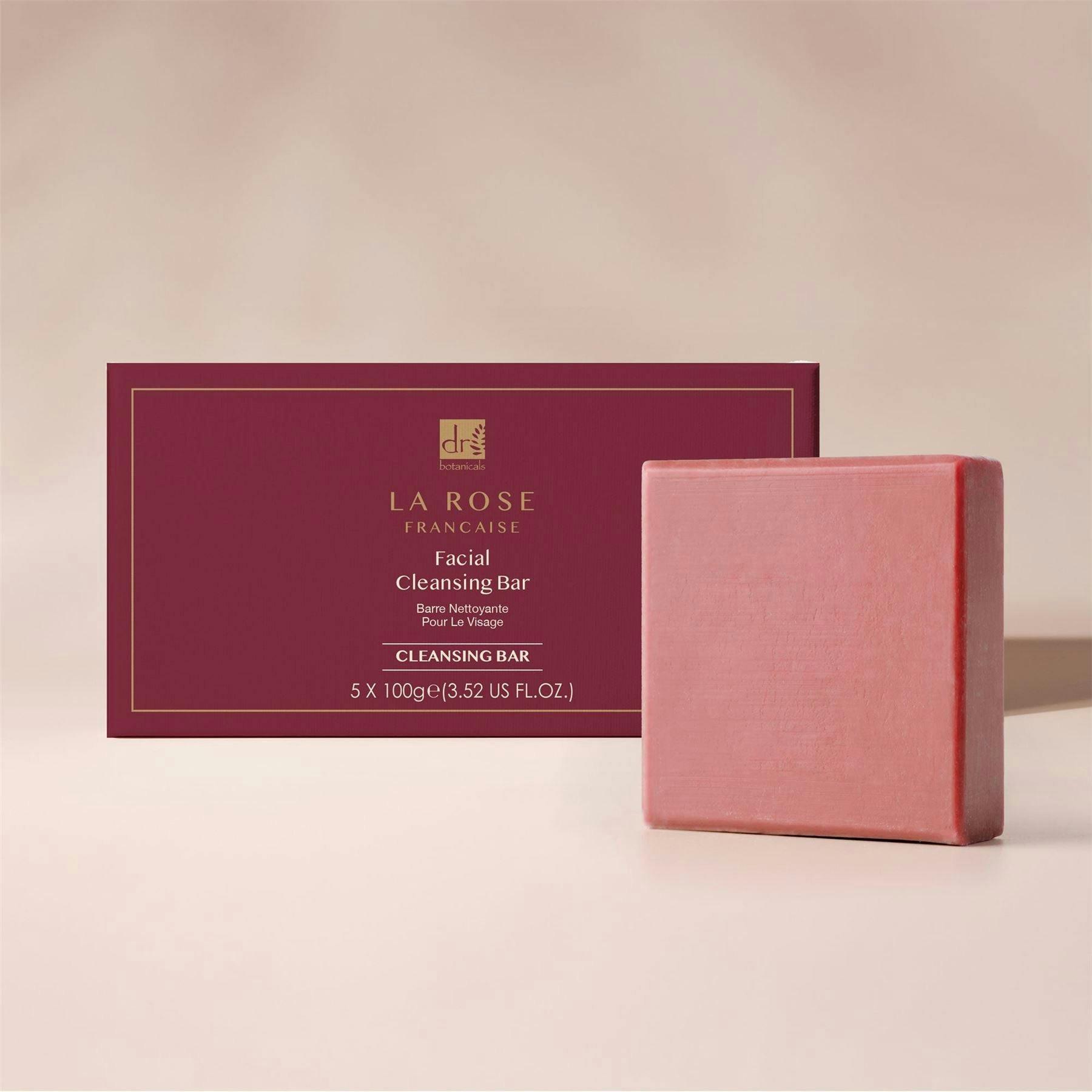 Dr. Botanicals La Rose Francaise Anti-Ageing Facial Cleansing Bar (Pack of 5) 100g x 5 , view 2 of 5