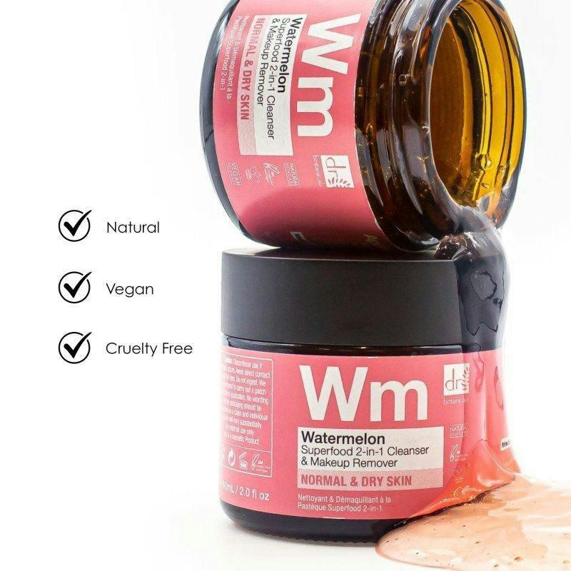Dr. Botanicals Watermelon Superfood Anti-Ageing 2-In-1 Cleanser & Makeup Remover 60ml , view 3 of 6