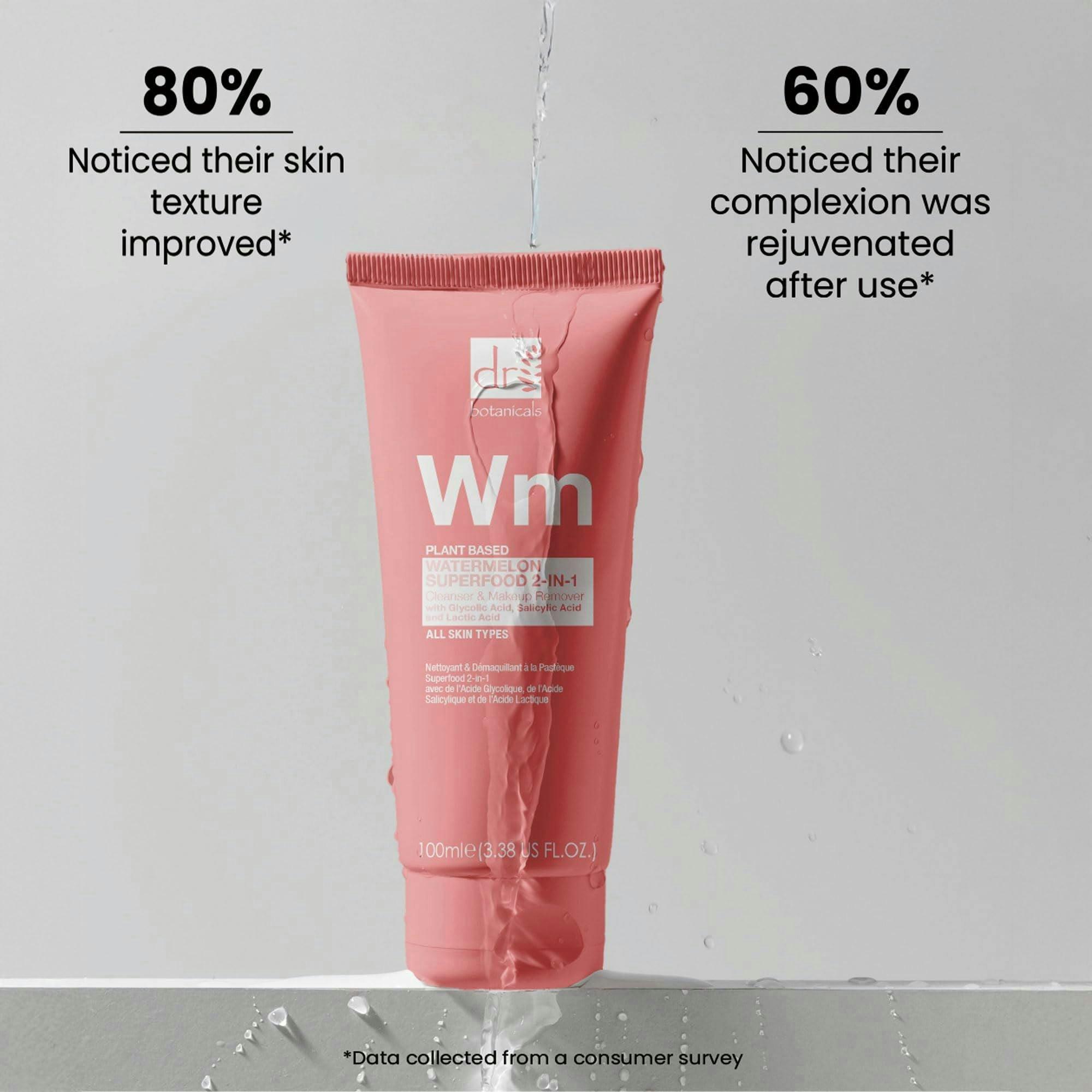 Dr. Botanicals Watermelon Anti-Ageing 2-in-1 Cleanser with Glycolic Acid, Salicylic Acid 100ml , view 2 of 6
