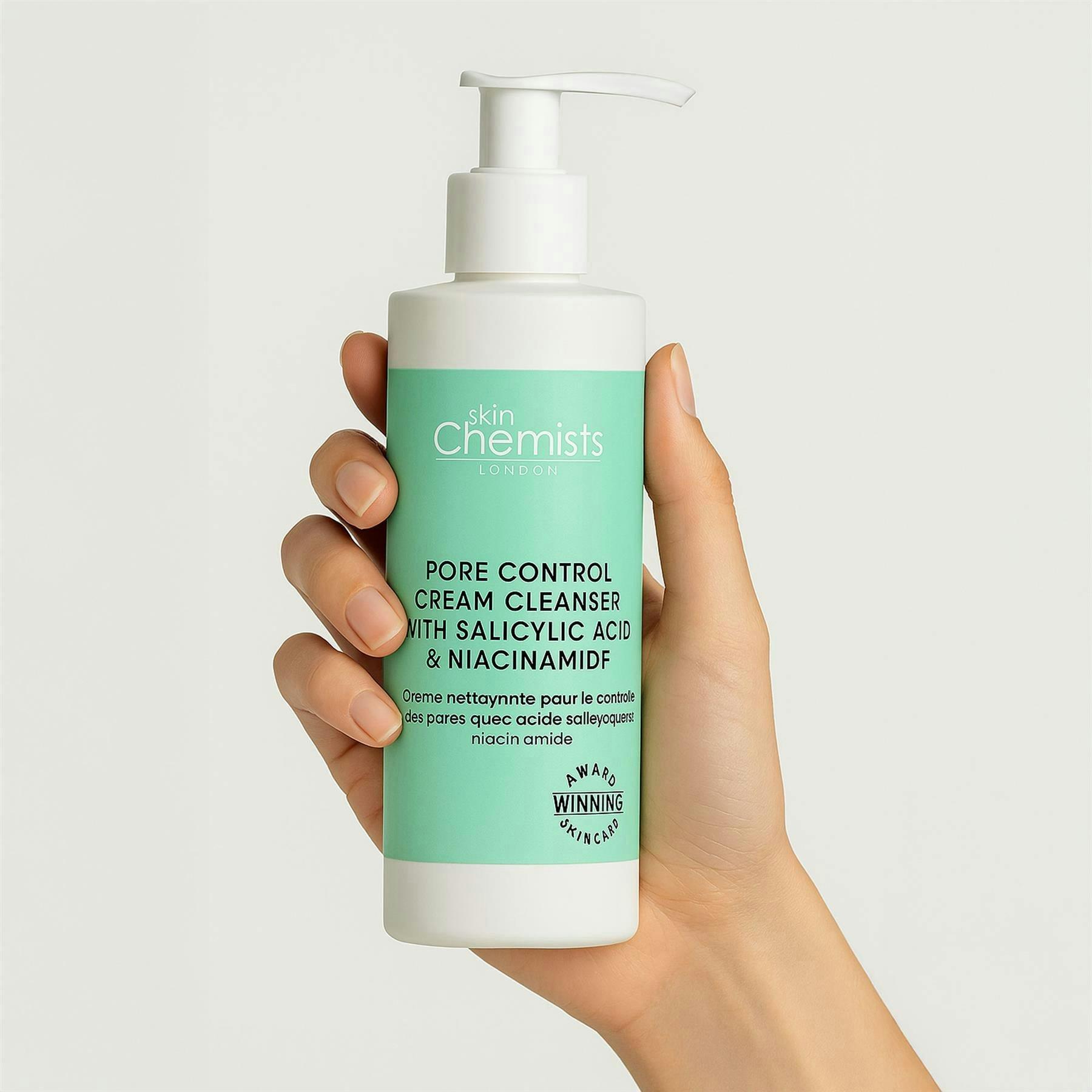 skinChemists Anti-Ageing Pore Control Cream Cleanser with Salicylic Acid & Niacinamide 200ml , view 2 of 5