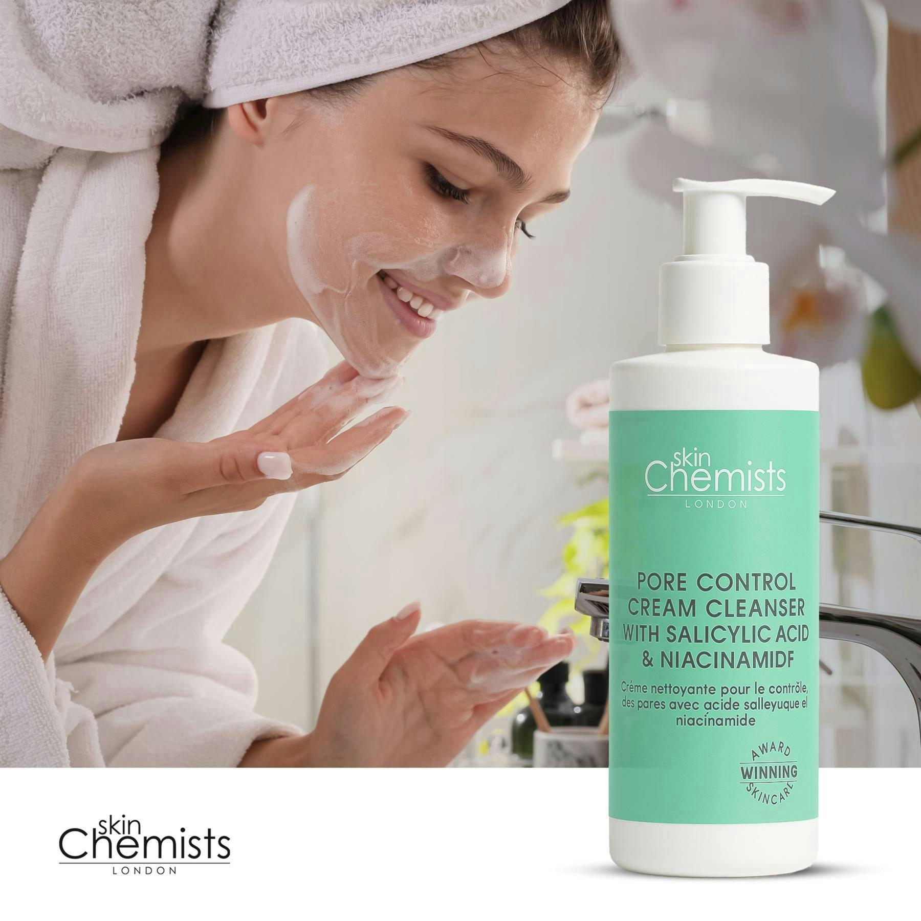 skinChemists Anti-Ageing Pore Control Cream Cleanser with Salicylic Acid & Niacinamide 200ml , view 5 of 5