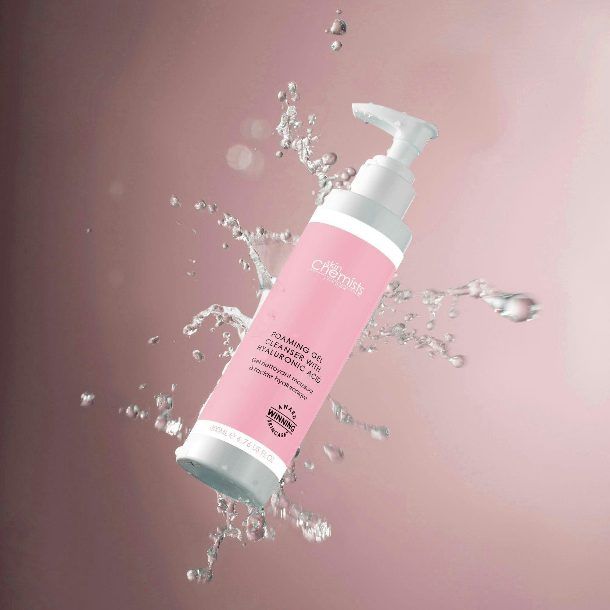 skinChemists Foaming Anti-Ageing Gel Cleanser with Hyaluronic Acid 200ml , view 2 of 5