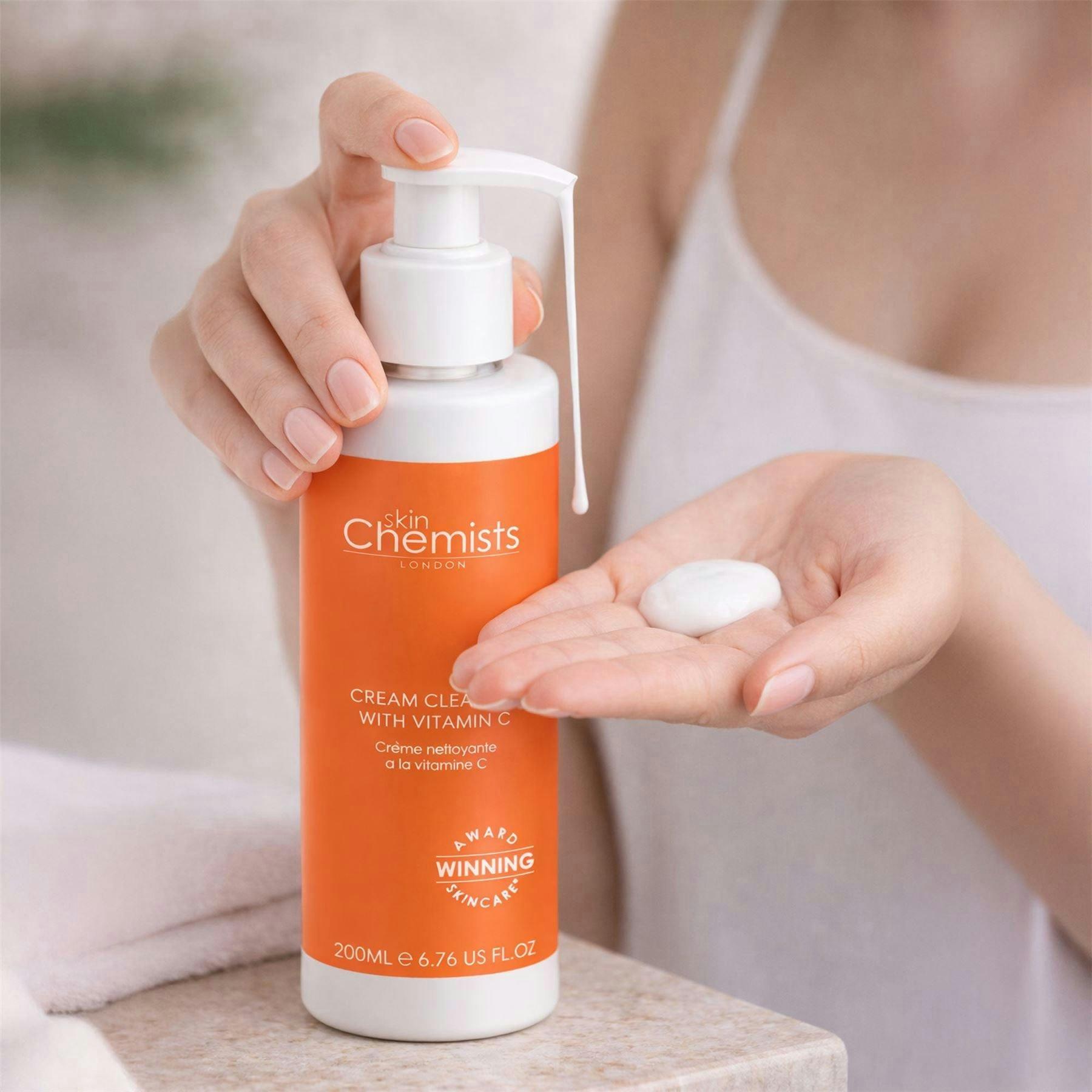 skinChemists Anti-Ageing Cream Cleanser with Vitamin C 200ml , view 3 of 5