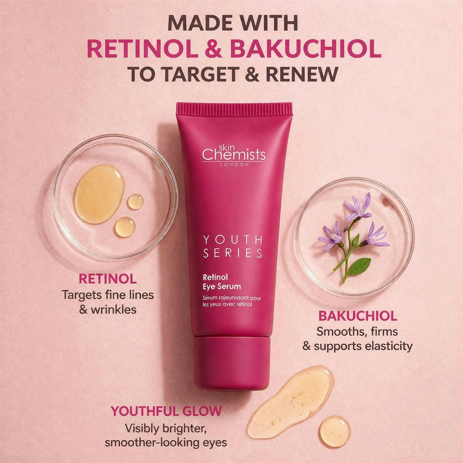 skinChemists Retinol & Bakuchiol Anti-Ageing Eye Serum 15ml , view 5 of 6