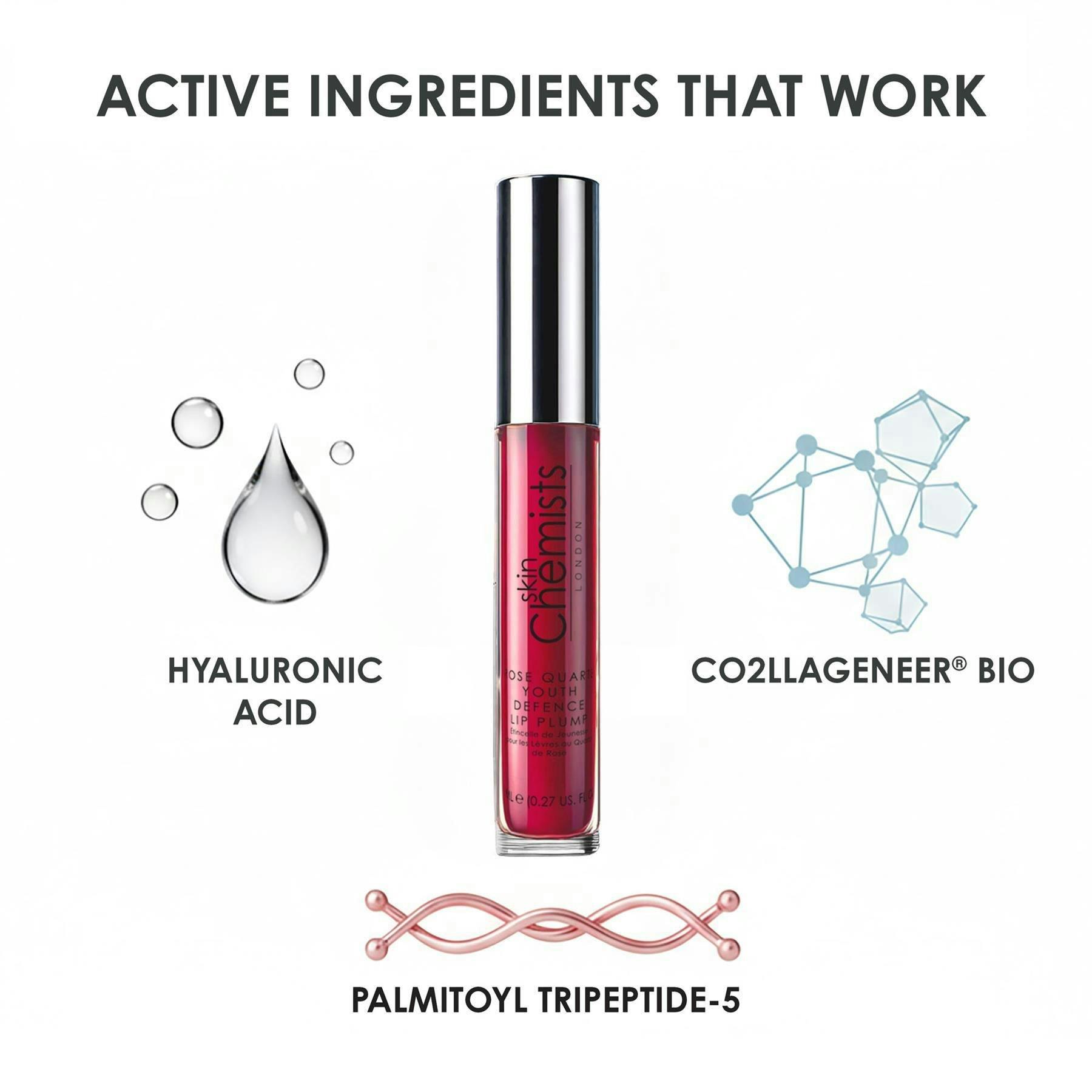 skinChemists Rose Quartz Anti-Ageing Youth Defence Lip Plump No 66 Original Rose Oil 8ml , view 2 of 5