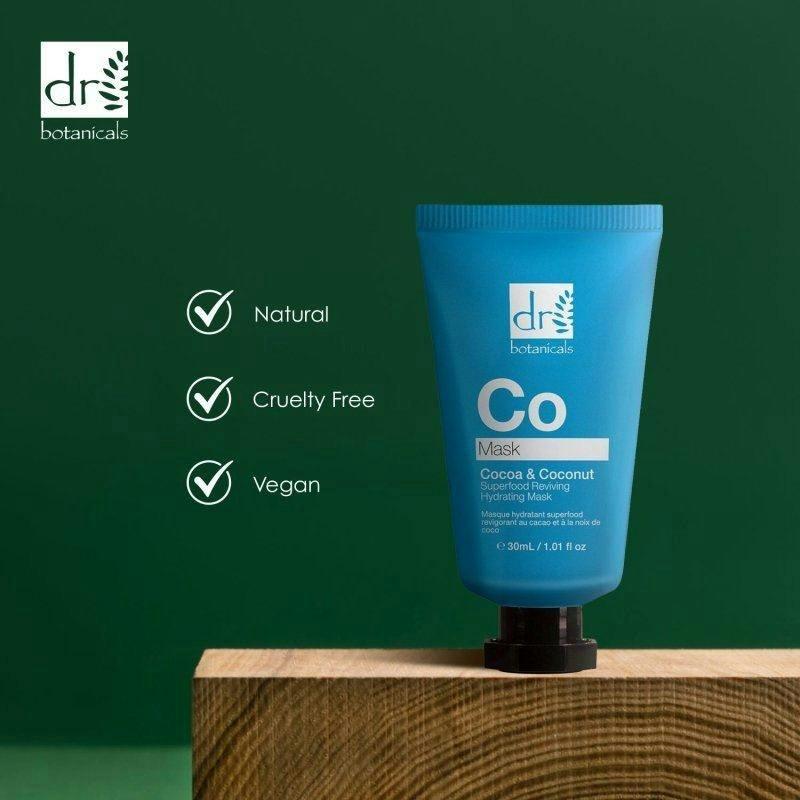 Dr. Botanicals Cocoa & Coconut Anti-Ageing Superfood Reviving Hydrating Mask 30ml , view 3 of 6