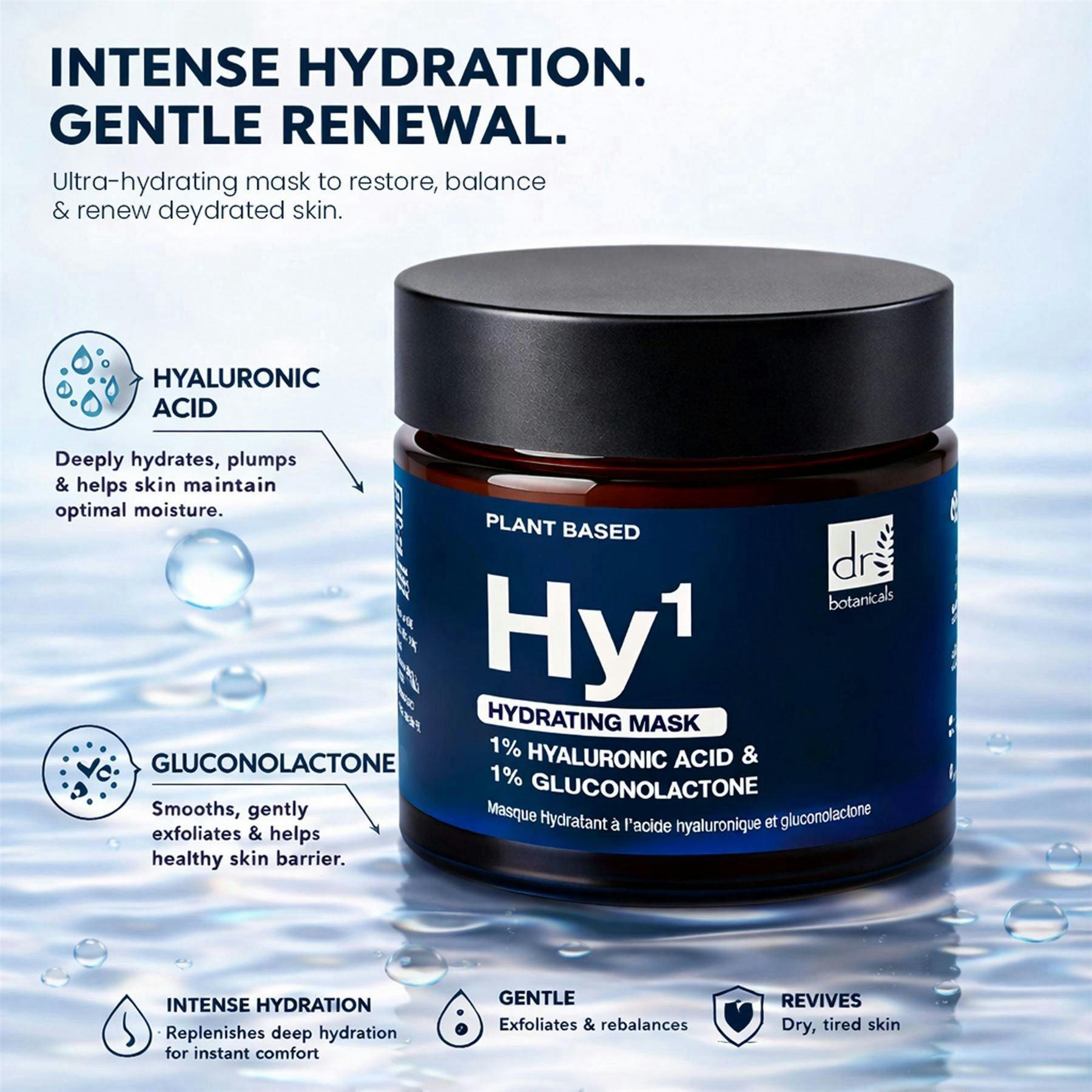 Dr. Botanicals Hydrating Anti-Ageing Mask 1% Hyaluronic Acid & 1% Gluconolactone 60ml , view 3 of 6