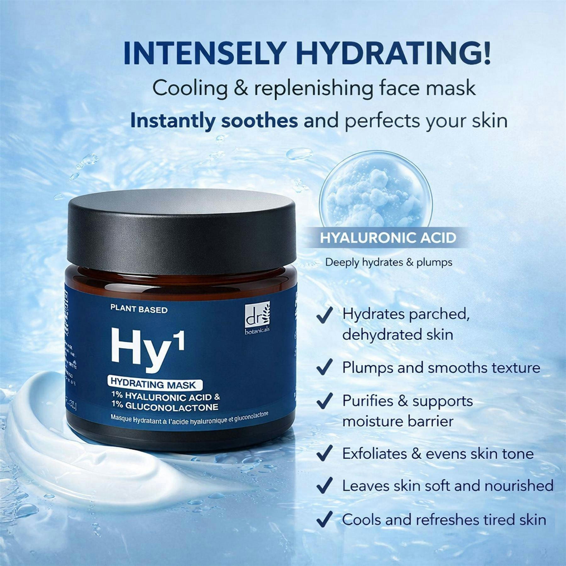 Dr. Botanicals Hydrating Anti-Ageing Mask 1% Hyaluronic Acid & 1% Gluconolactone 60ml , view 5 of 6