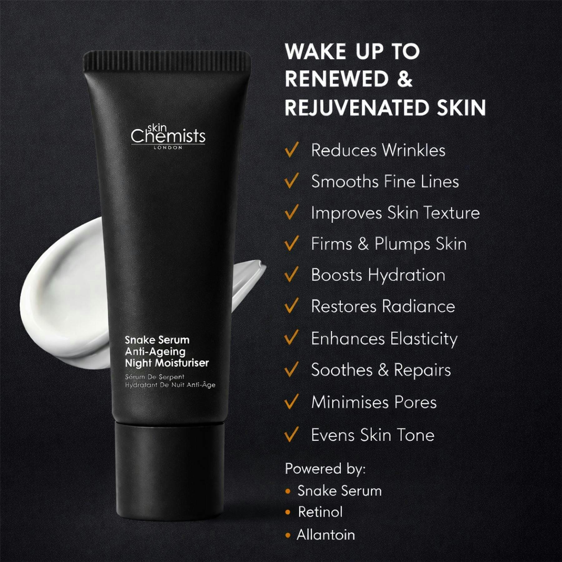 skinChemists Snake Serum Anti-Ageing Night Moisturiser 50ml , view 4 of 6