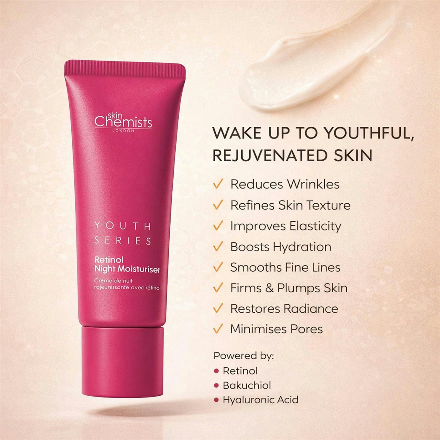 skinChemists Retinol Bakuchiol Anti-Ageing Night Moisturiser 50ml , view 4 of 6