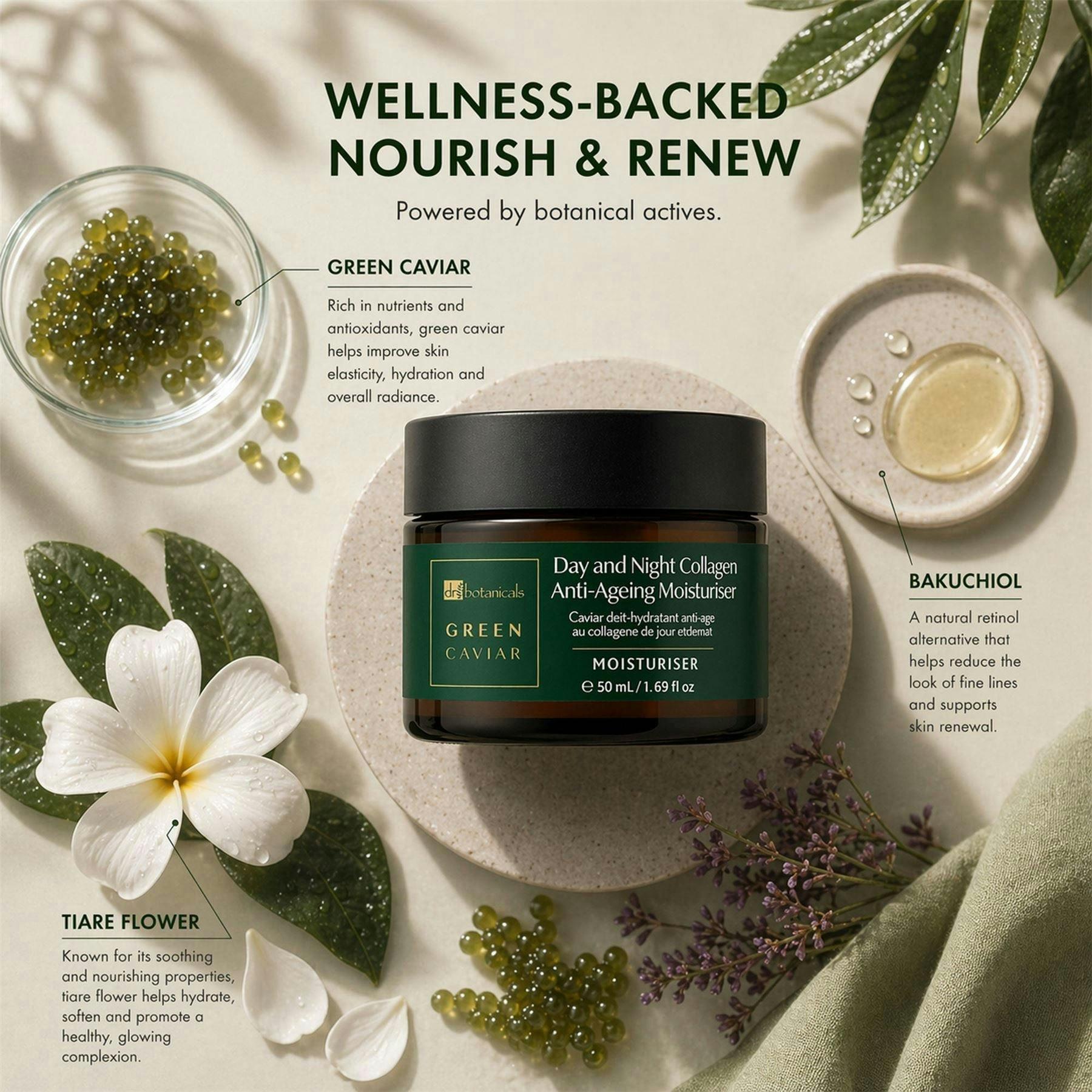 Dr. Botanicals Green Caviar Day & Night Anti-Ageing Moisturiser 50ml , view 6 of 6