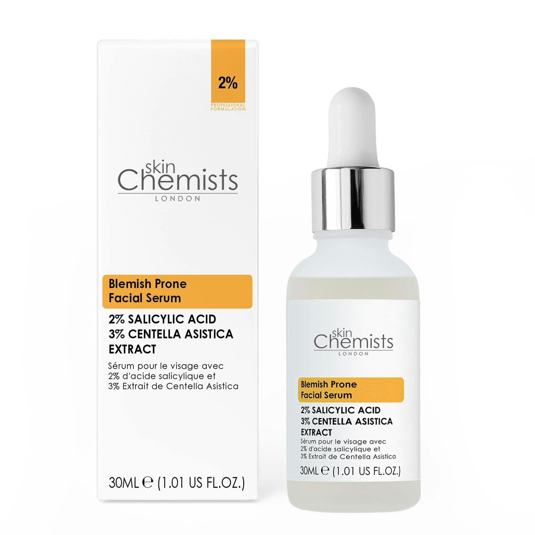 skinChemists Blemish Prone 2% Salicylic Acid, 3% Centella Asiatica Facial Serum 30ml , view 5 of 6