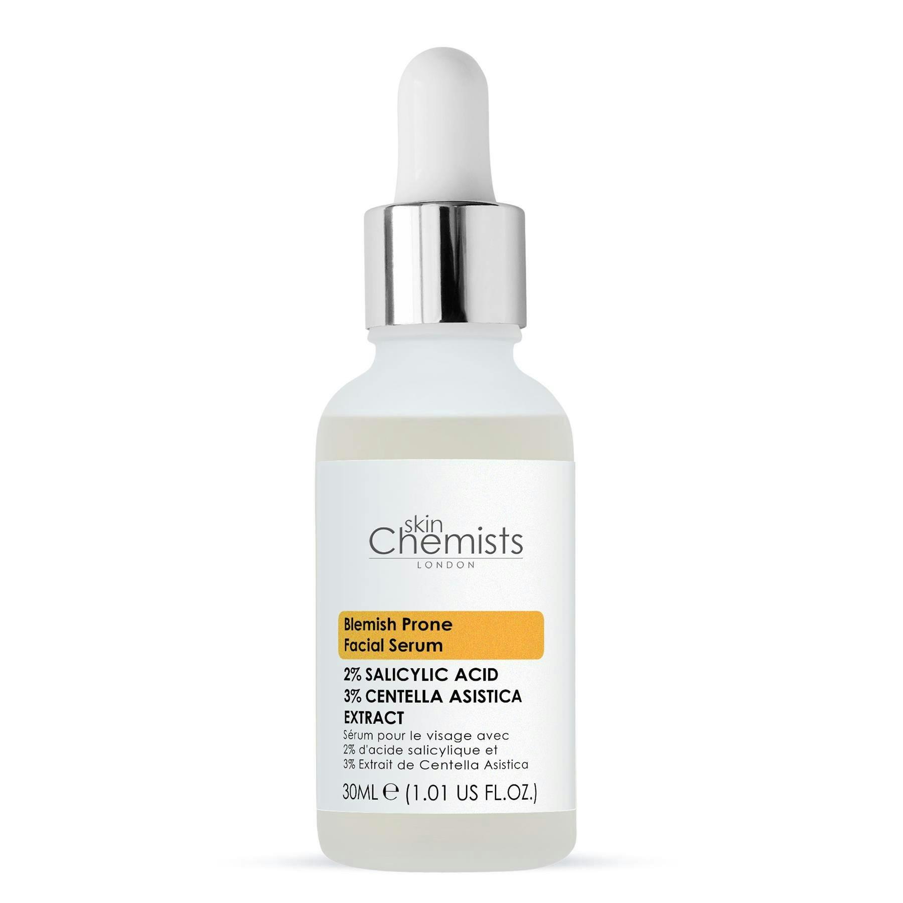 skinChemists Blemish Prone 2% Salicylic Acid, 3% Centella Asiatica Facial Serum 30ml , view 6 of 6