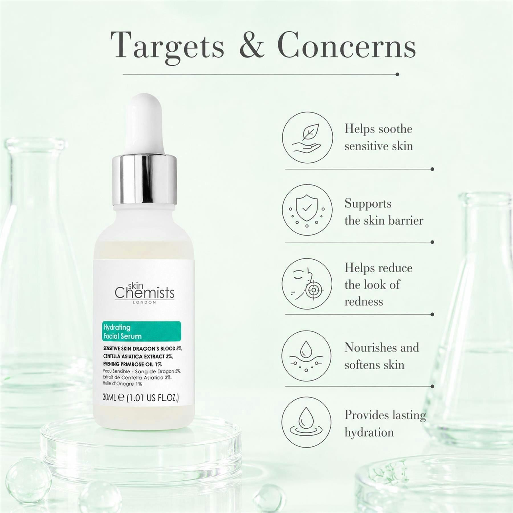 skinChemists Sensitive Skin 5% Dragon's Blood, 3% Centella Asiatica Facial Serum 30ml , view 4 of 6