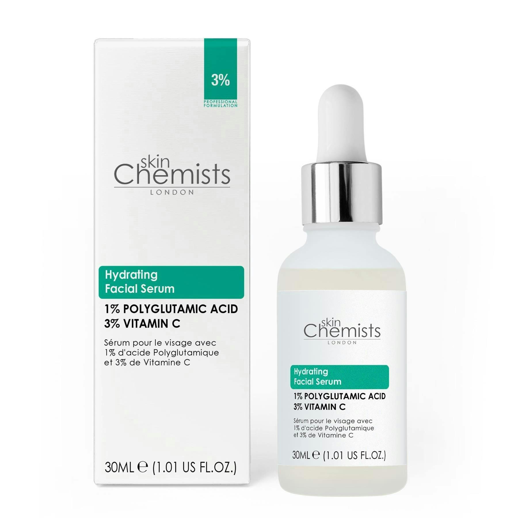 skinChemists Hydrating Polyglutamic Acid 1%, Vitamin C 3% Facial Serum 30ml , view 5 of 6