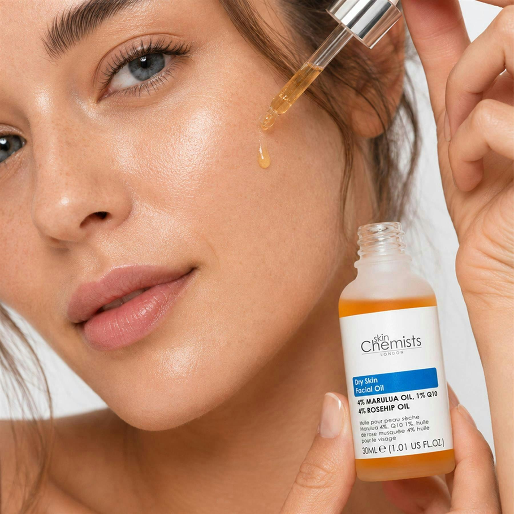 skinChemists Dry Skin Marula Oil 4%, Q10 1%, Rosehip Oil 4% Anti-Ageing Facial Serum 30ml , view 4 of 6