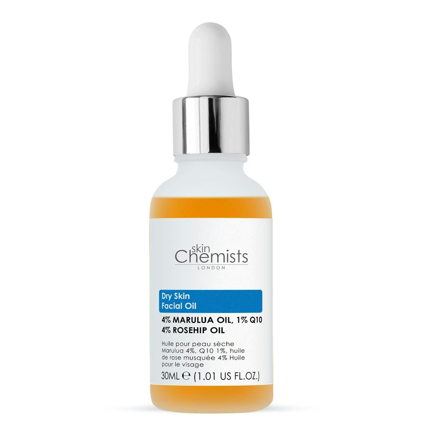 skinChemists Dry Skin Marula Oil 4%, Q10 1%, Rosehip Oil 4% Anti-Ageing Facial Serum 30ml , view 6 of 6