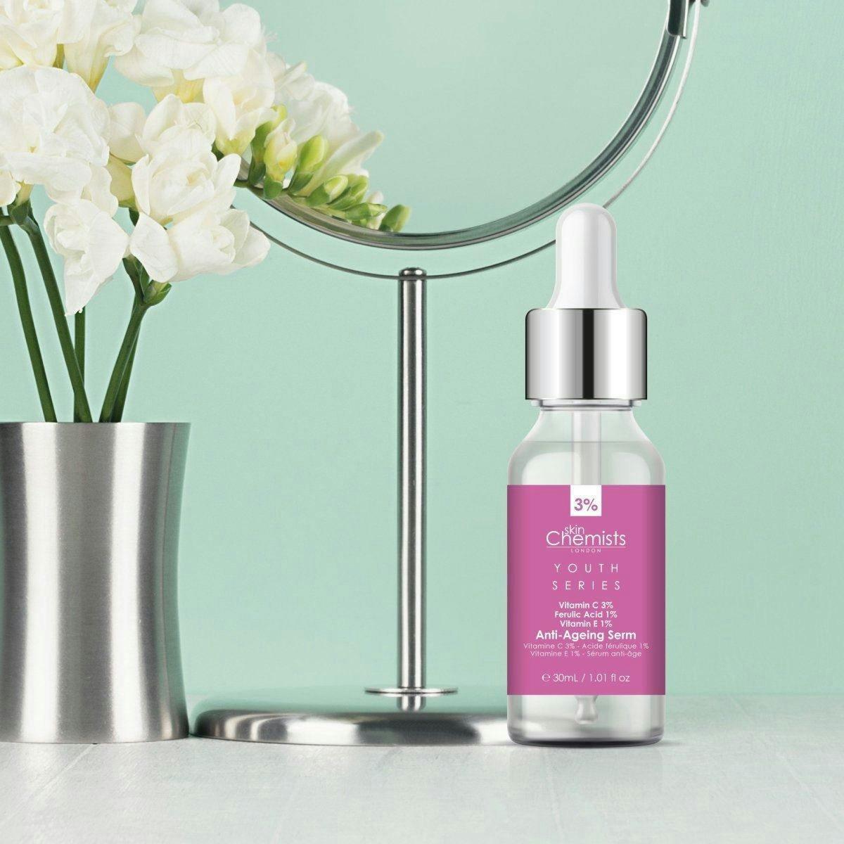 skinChemists Anti-Ageing Advanced Serum Vitamin C 3%, Ferulic Acid 1%, Vitamin E 1% 30ml , view 3 of 6