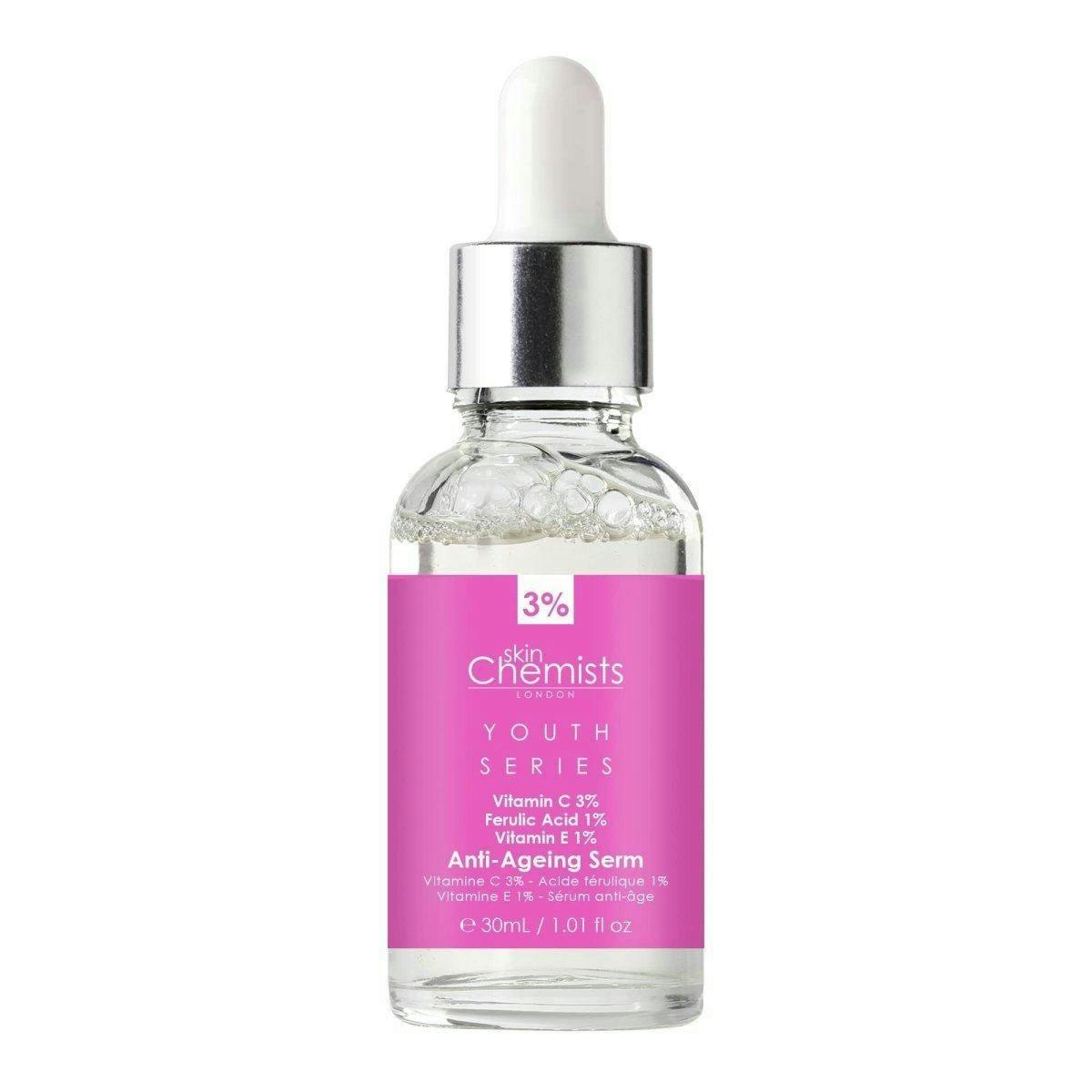 skinChemists Anti-Ageing Advanced Serum Vitamin C 3%, Ferulic Acid 1%, Vitamin E 1% 30ml , view 4 of 6
