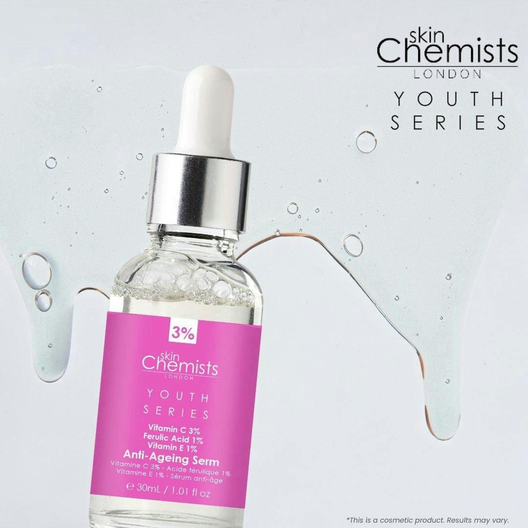 skinChemists Anti-Ageing Advanced Serum Vitamin C 3%, Ferulic Acid 1%, Vitamin E 1% 30ml , view 5 of 6