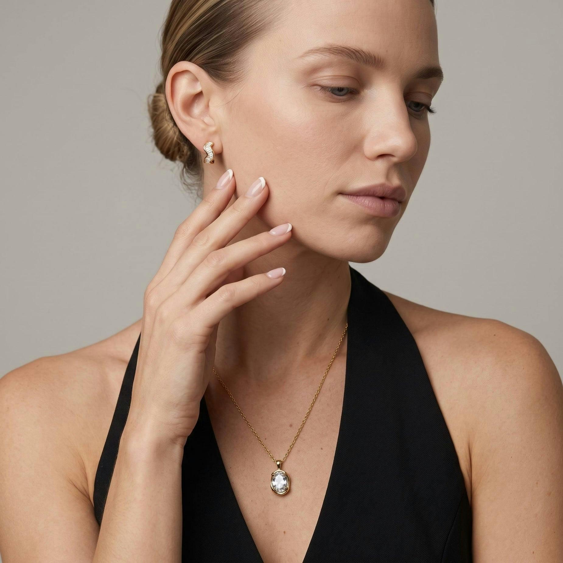 Kin Stacked Gold Hoops , view 2 of 4