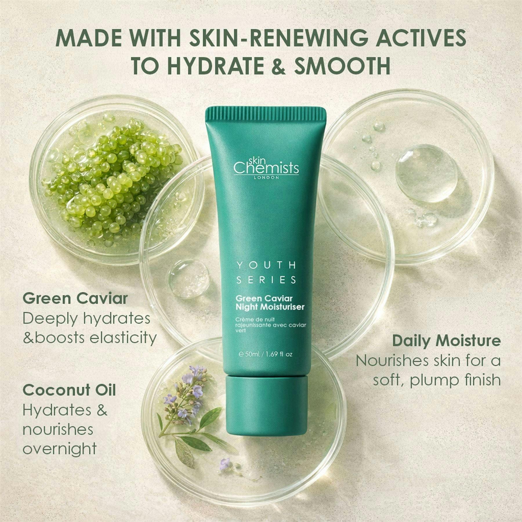 skinChemists Green Caviar Anti-Ageing Night Moisturiser 50ml , view 6 of 6