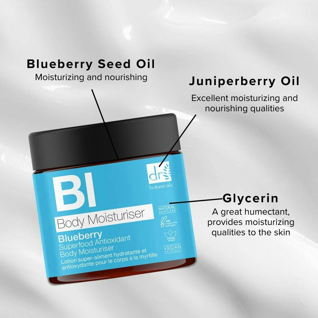 Dr. Botanicals Blueberry Superfood Anti-Ageing Antioxidant Body Moisturiser 60ml , view 2 of 5
