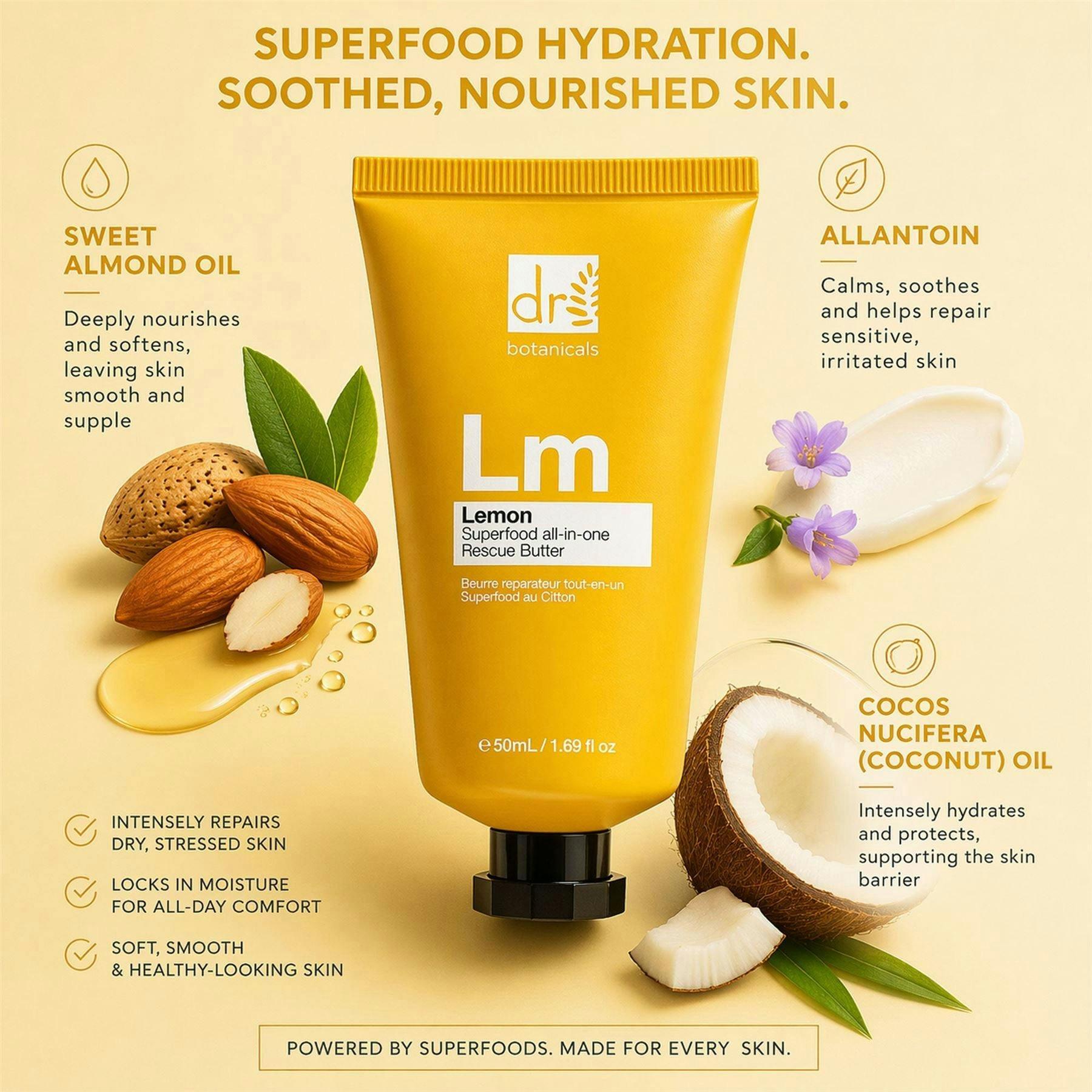 Dr. Botanicals Lemon Superfood Anti-Ageing All-In-One Rescue Butter 50ml , view 5 of 6