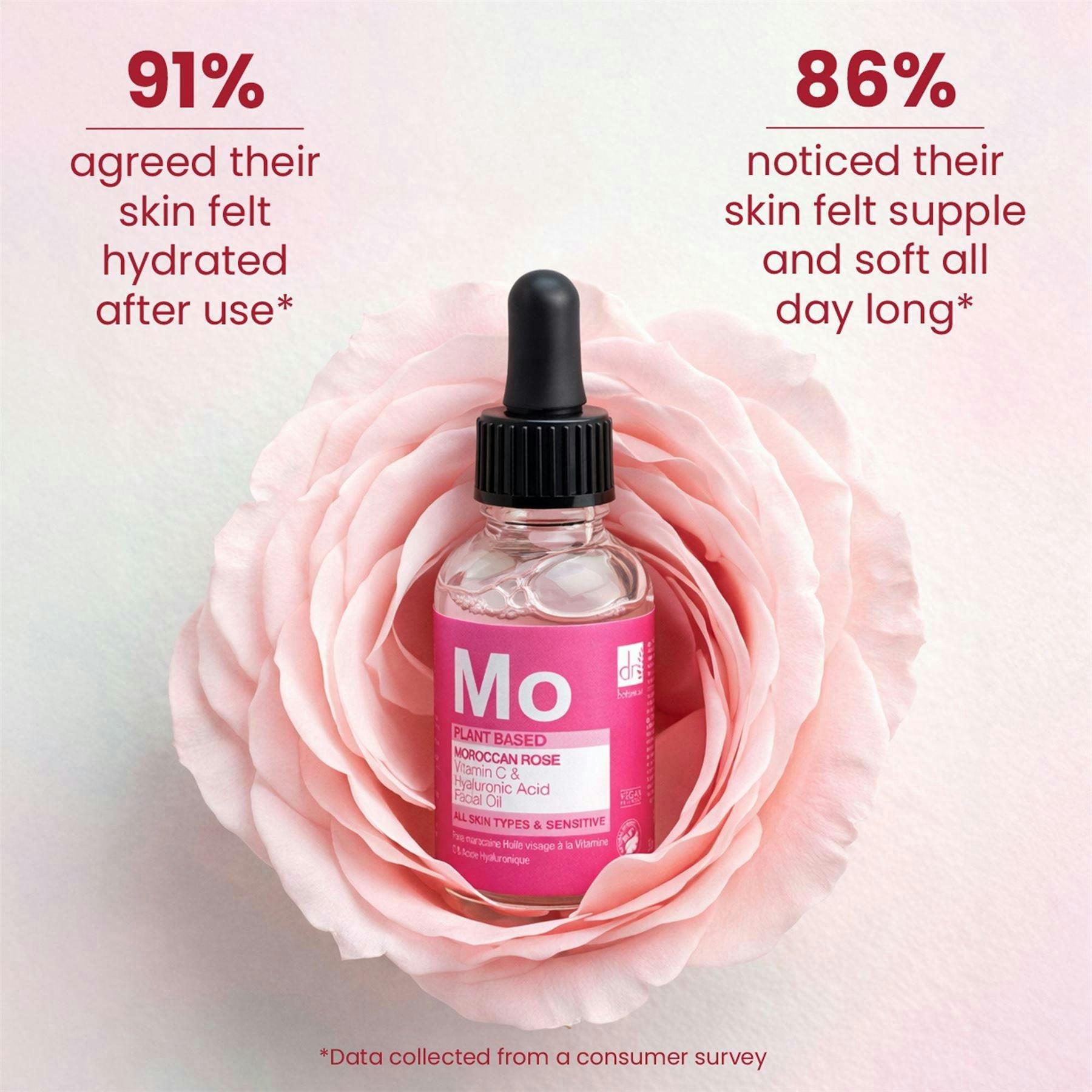 Dr. Botanicals Moroccan Rose Anti-Ageing Facial Oil with Hyaluronic Acid & Vitamin C 30ml , view 2 of 6