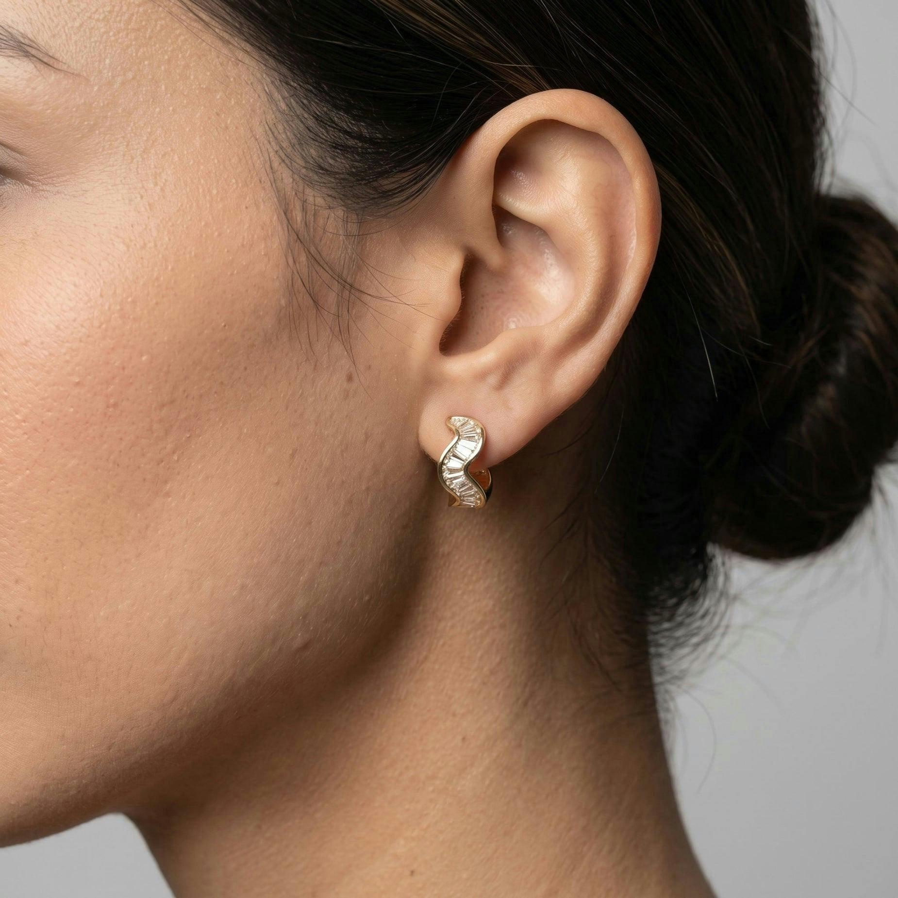Kin Twisted Stone Hoops , view 4 of 5