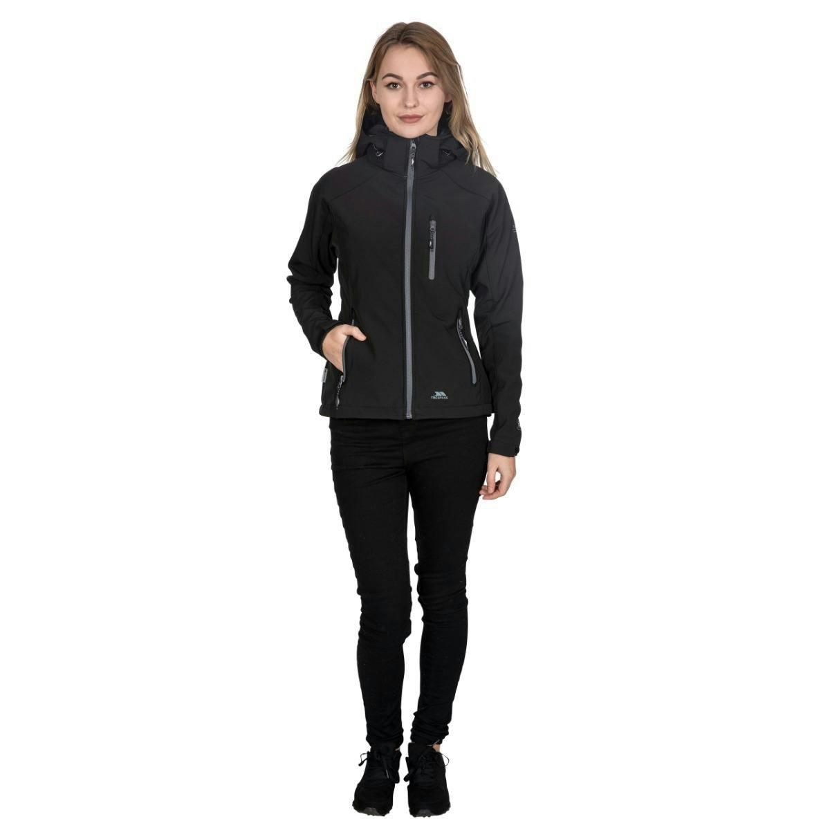 Trespass Womens Softshell Jacket Bela II in Black , view 2 of 6