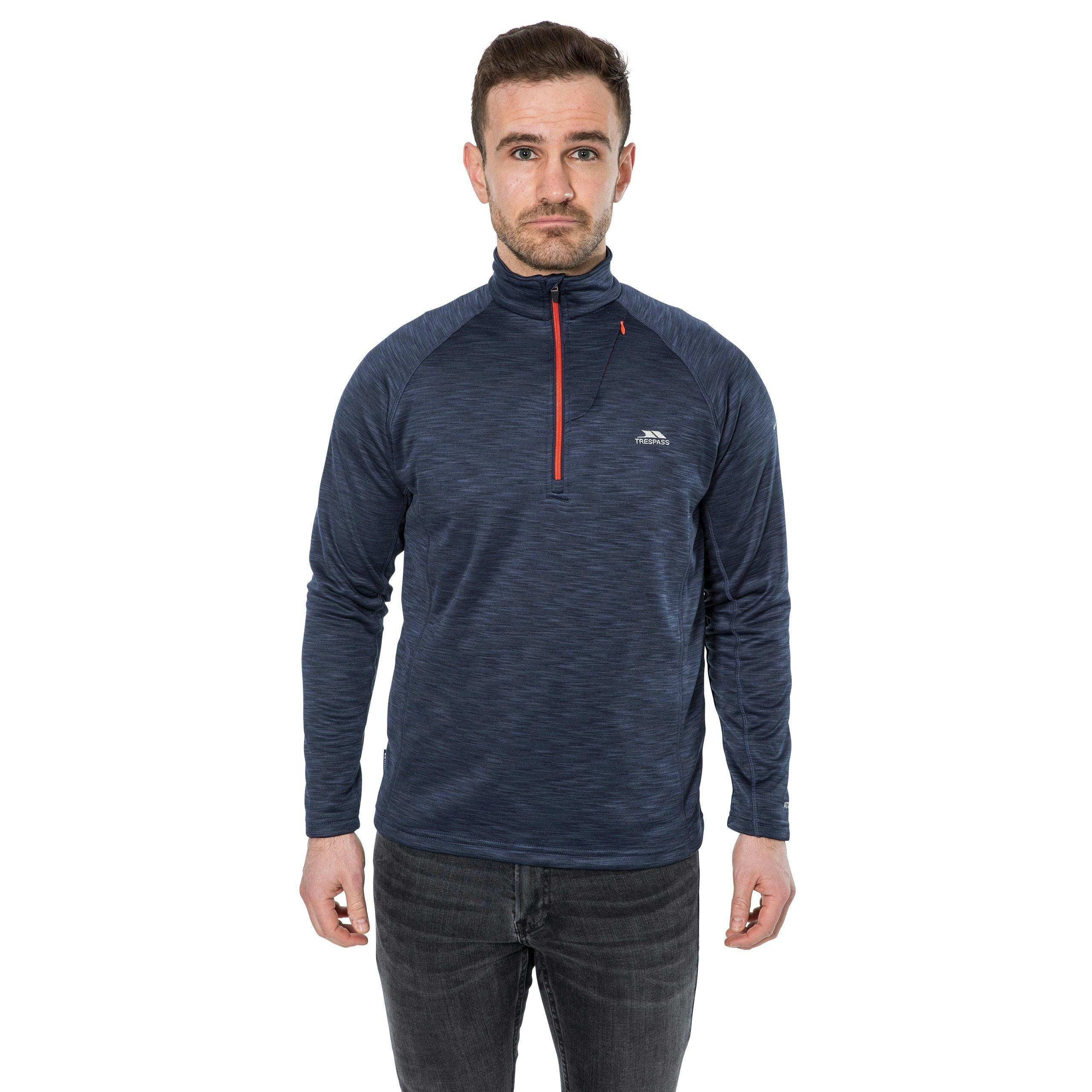 Trespass Men's 1/2 Zip Fleece Collins in Navy , view 3 of 6