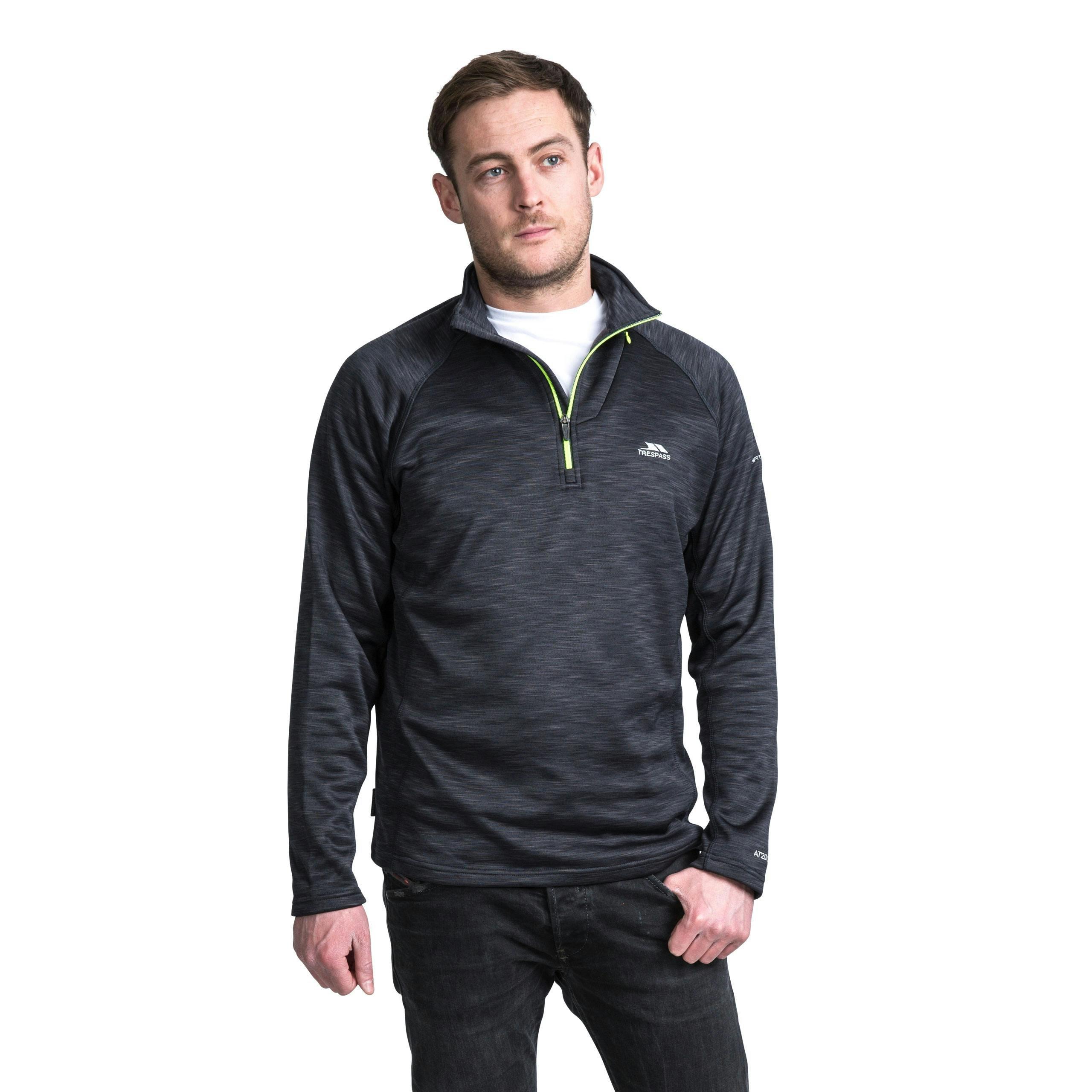 Trespass Men's 1/2 Zip Fleece Collins in Black , view 3 of 6