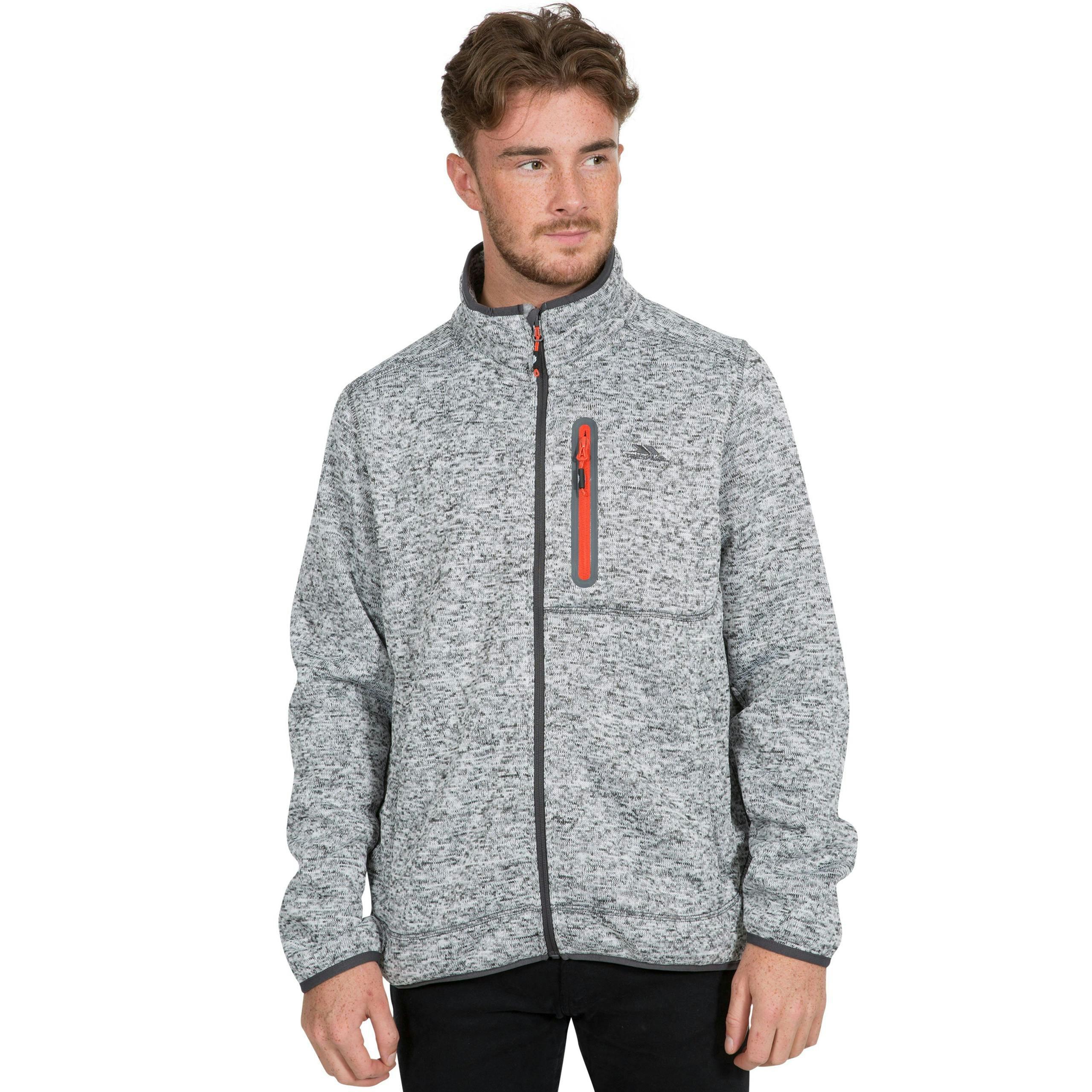 Trespass Men's Marl Fleece Jacket Bingham in Light Grey , view 2 of 6