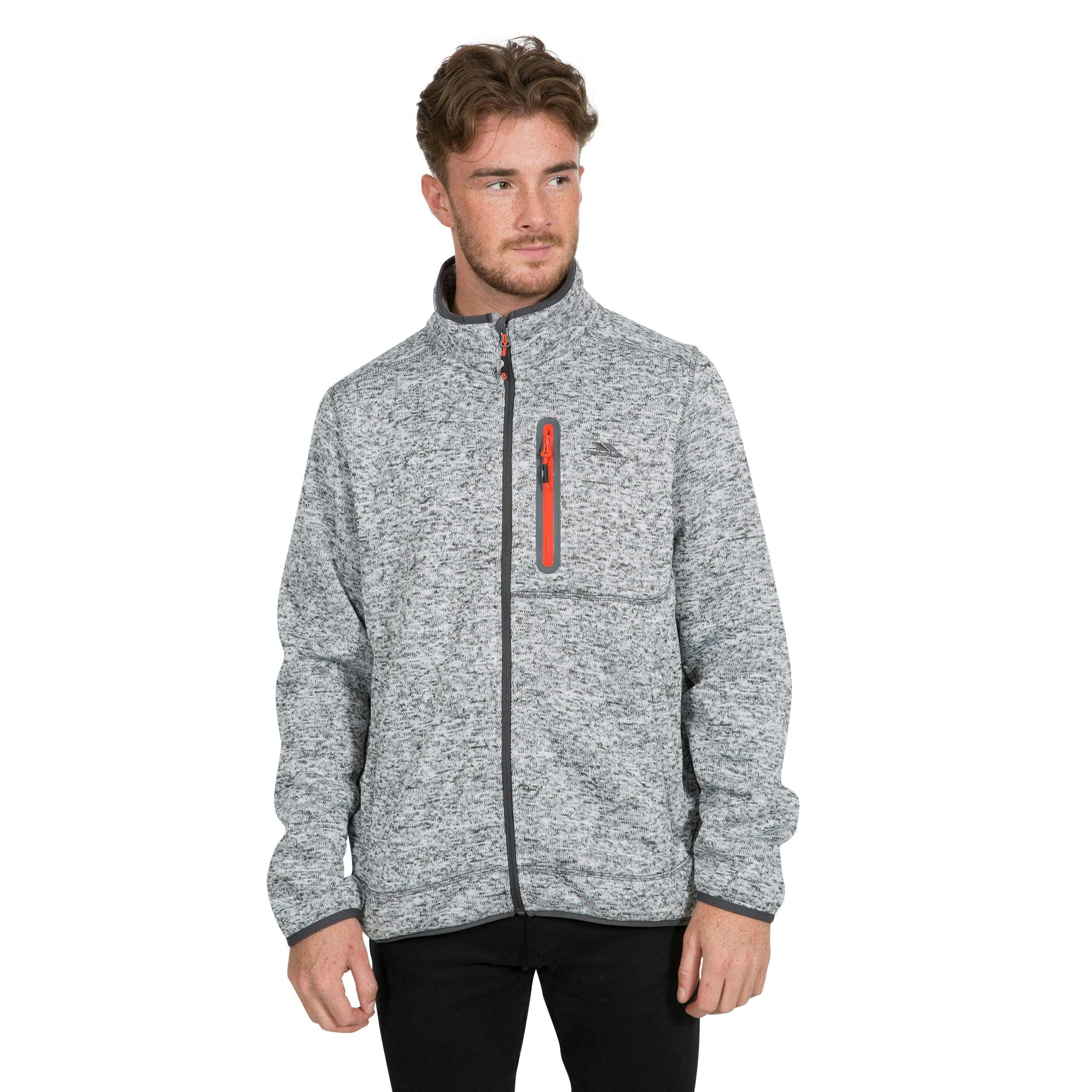 Trespass Men's Marl Fleece Jacket Bingham in Light Grey , view 4 of 6