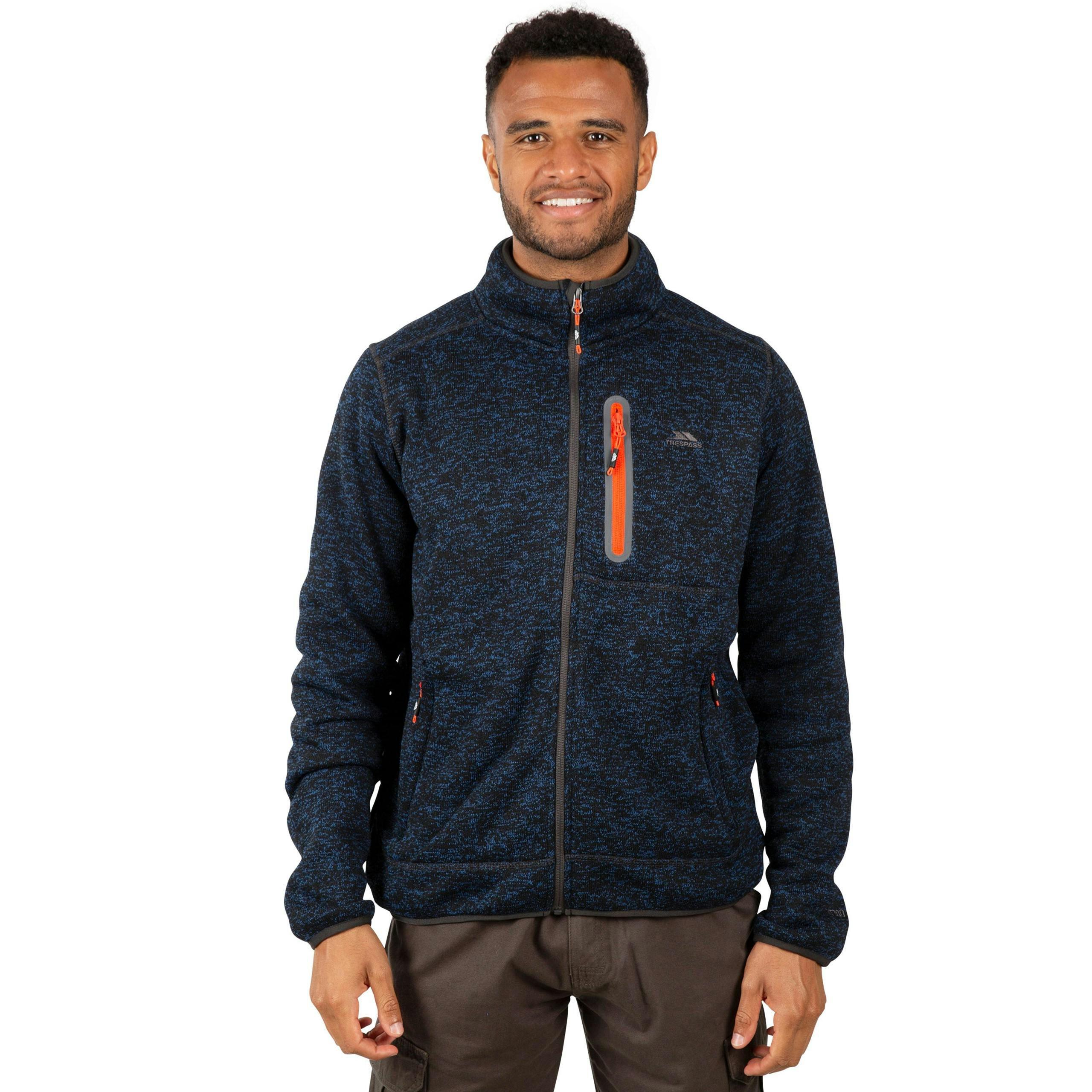 Trespass Mens Marl Fleece Jacket in Navy Bingham , view 2 of 6