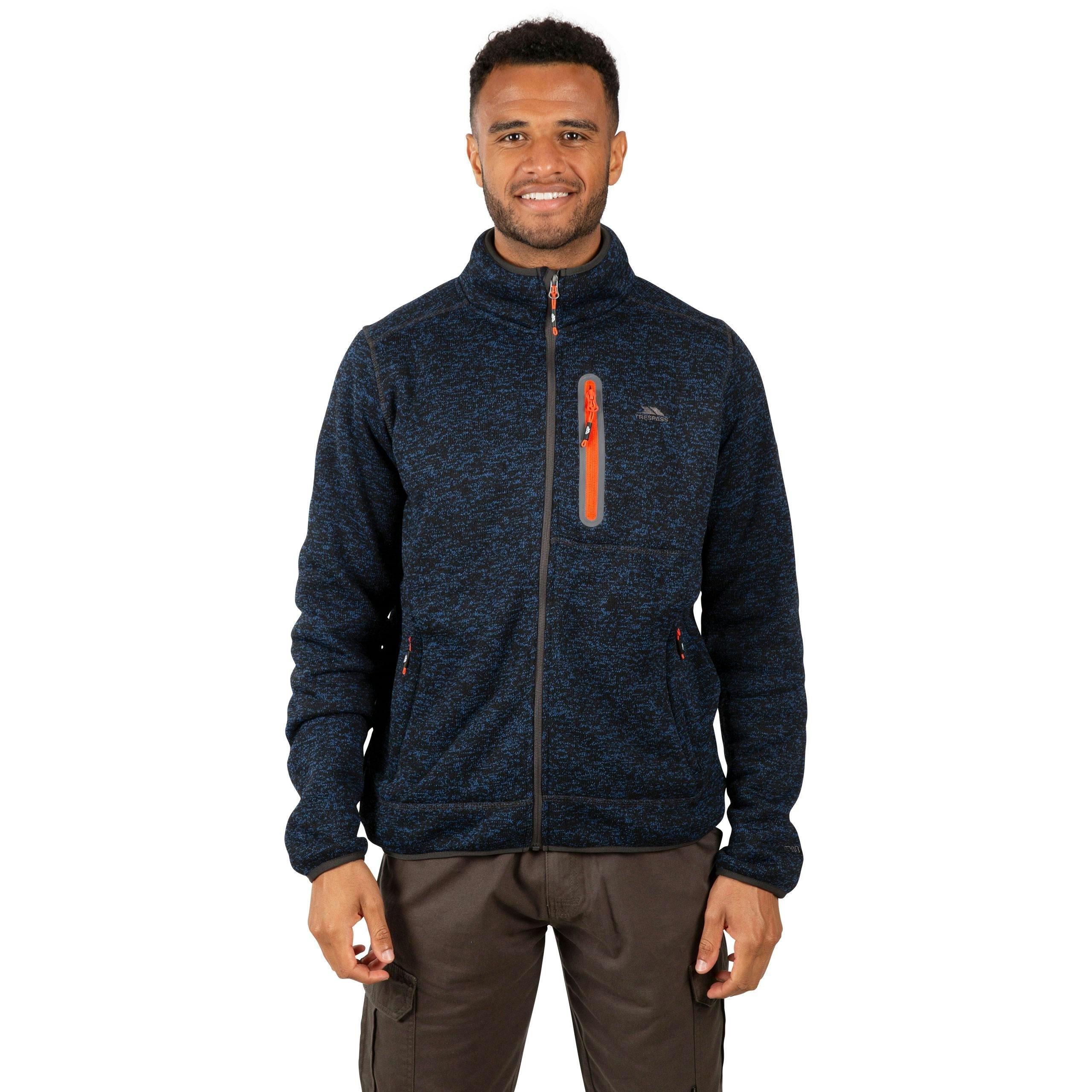 Trespass Mens Marl Fleece Jacket in Navy Bingham , view 4 of 6