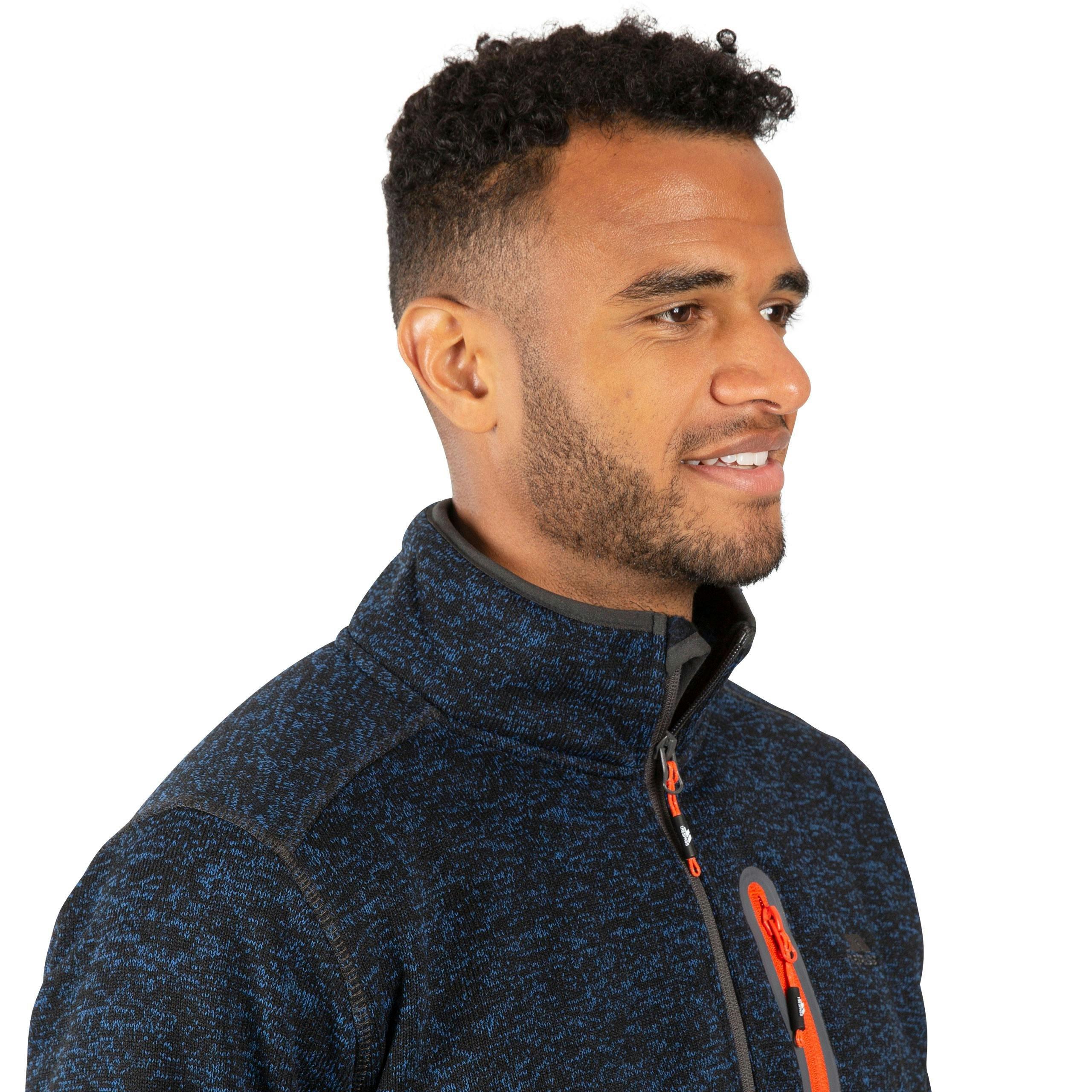Trespass Mens Marl Fleece Jacket in Navy Bingham , view 6 of 6