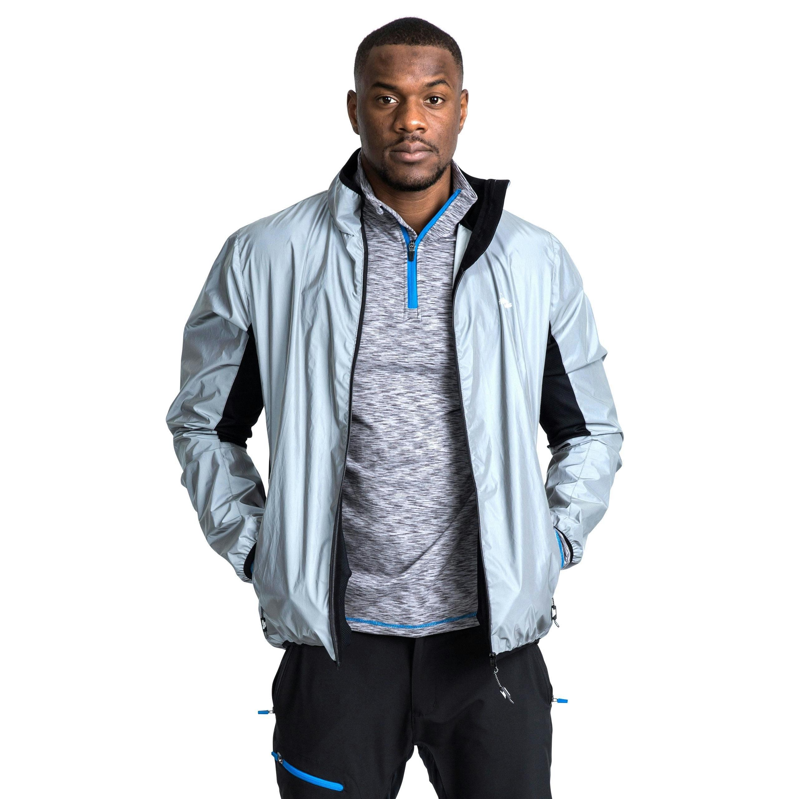 Trespass Men's Ultra Reflective Active Jacket Zig in Light Grey , view 3 of 6