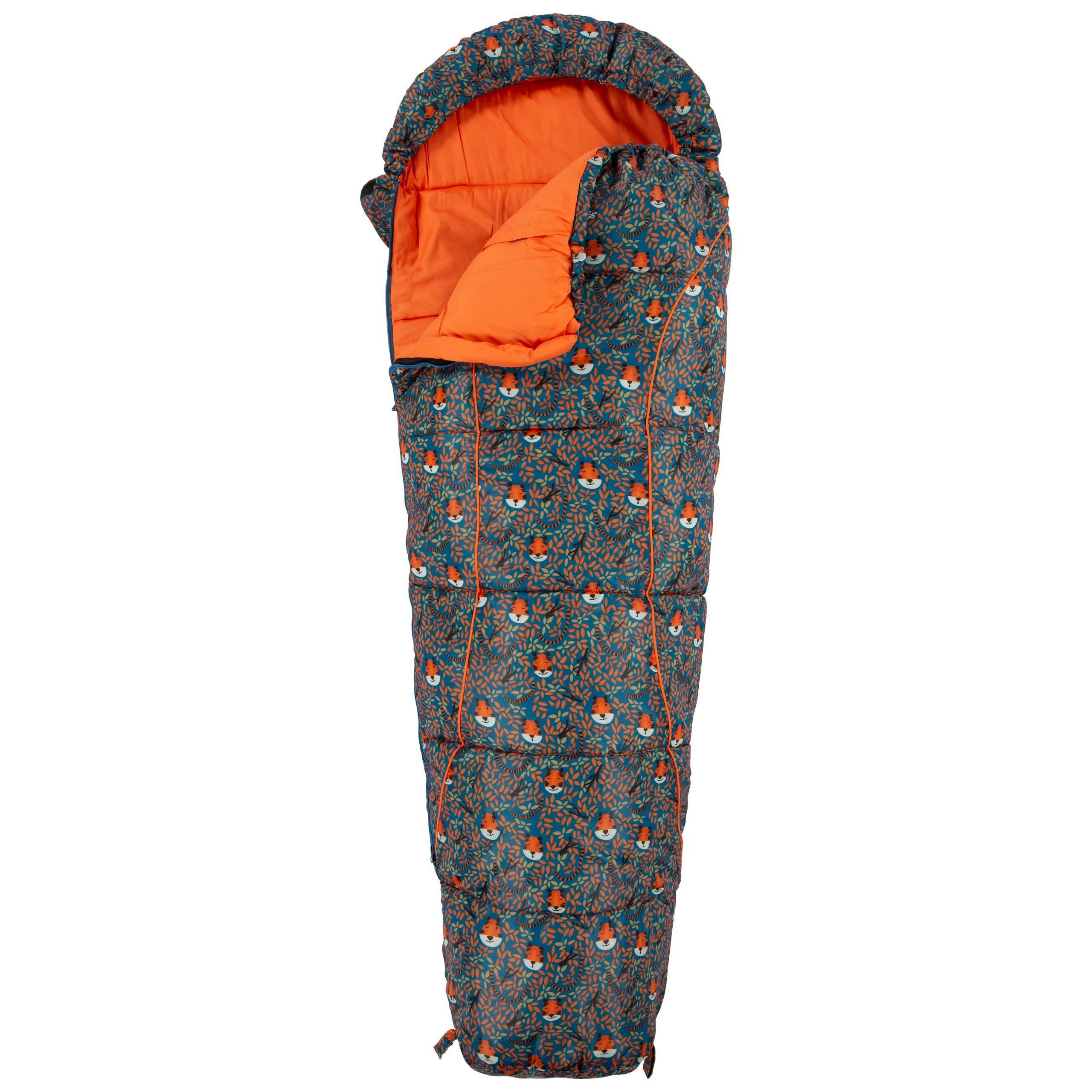 Trespass Kids Sleeping Bag 3 Season Lightweight Bunka in Teal tiger print , view 3 of 6