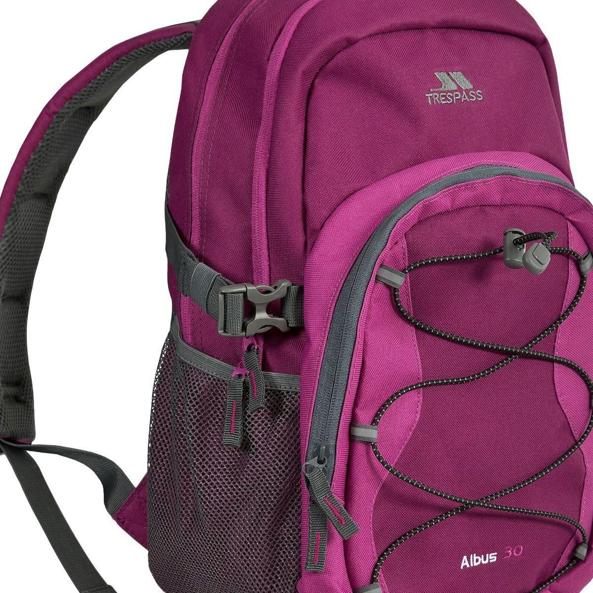 Trespass 30 Litre Multi Function Backpack Albus in Burgundy , view 3 of 6