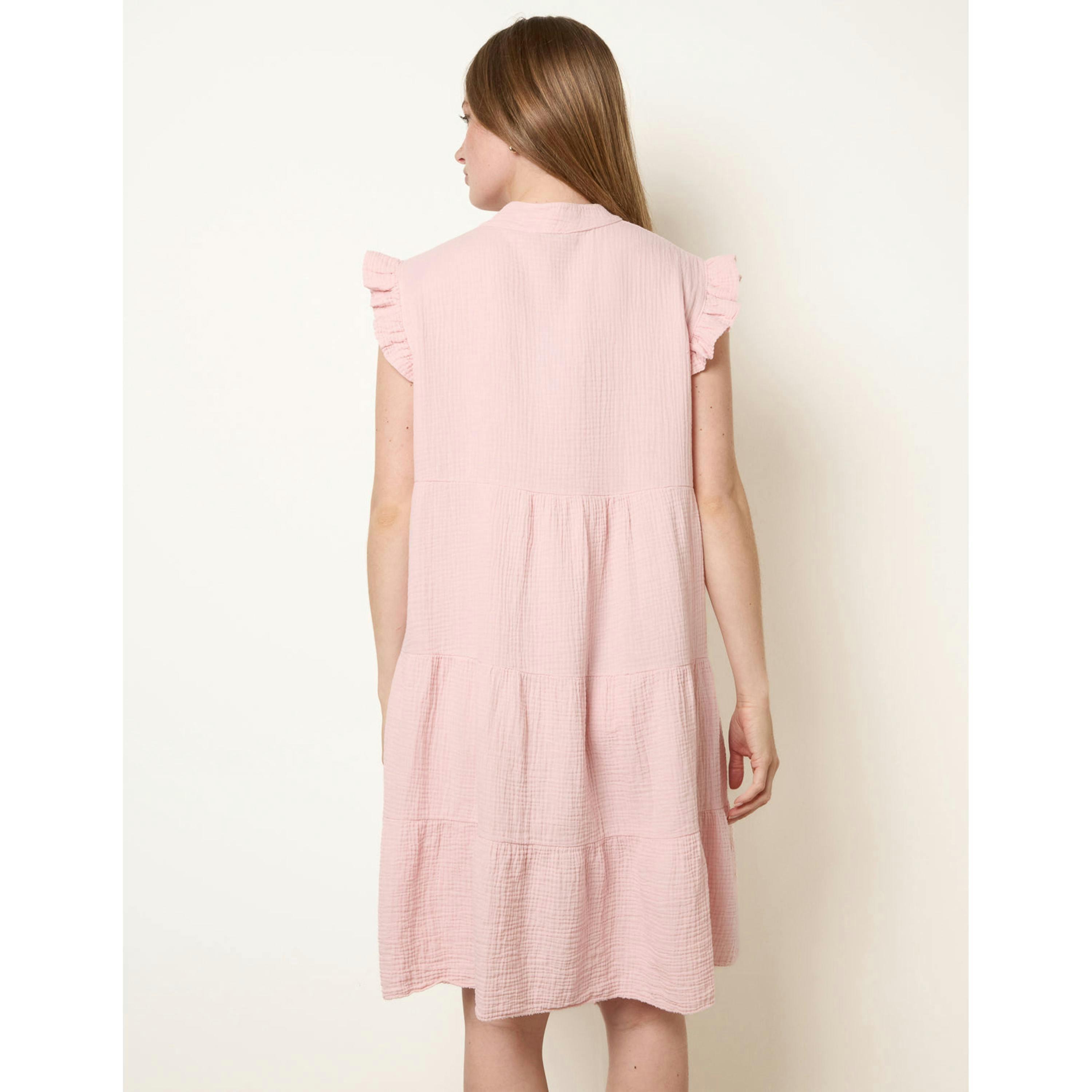 Blue Vanilla Cheesecloth Frill Sleeve Tunic  in Pink , view 2 of 4