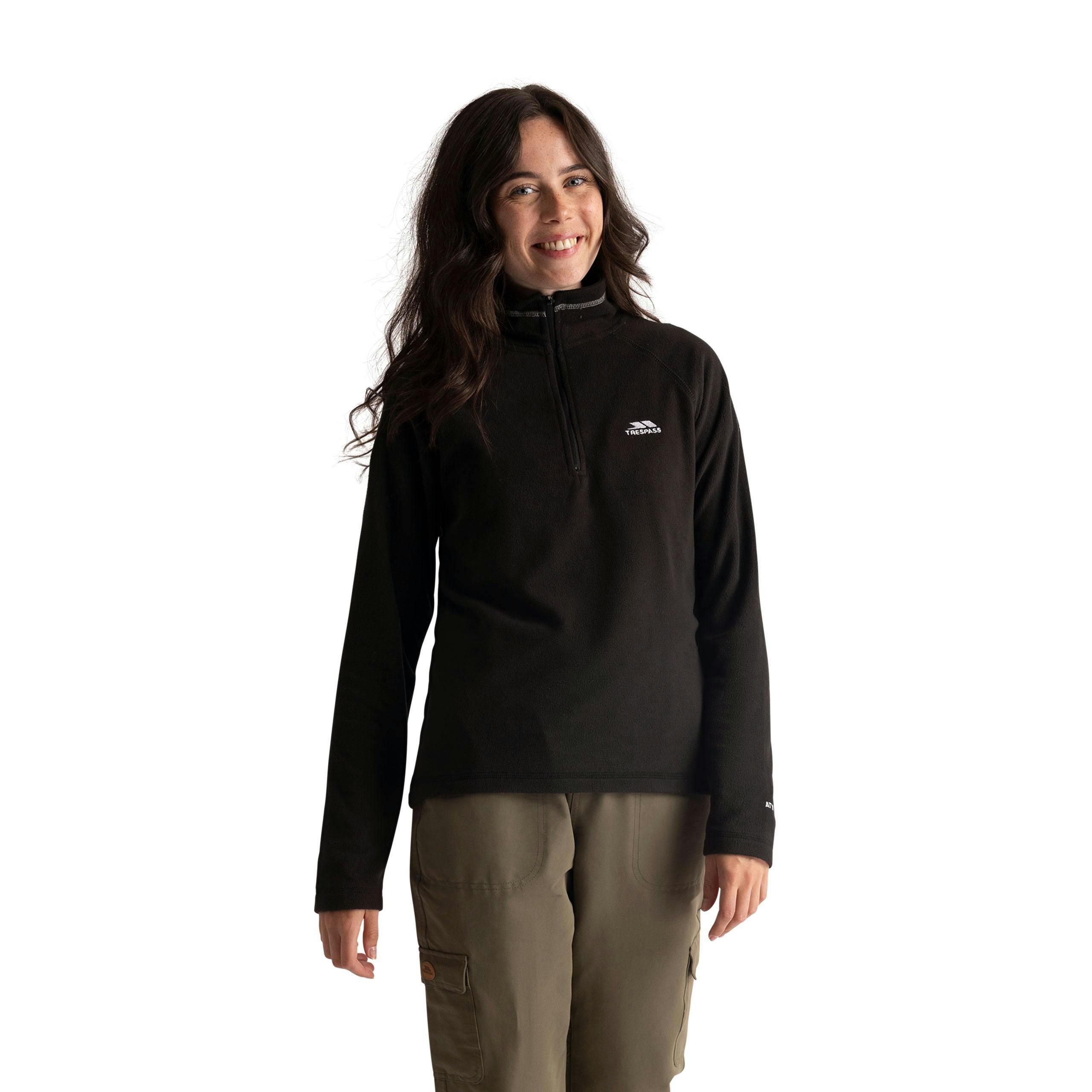 Womens Half Zip Fleece Luiston in Black , view 3 of 6