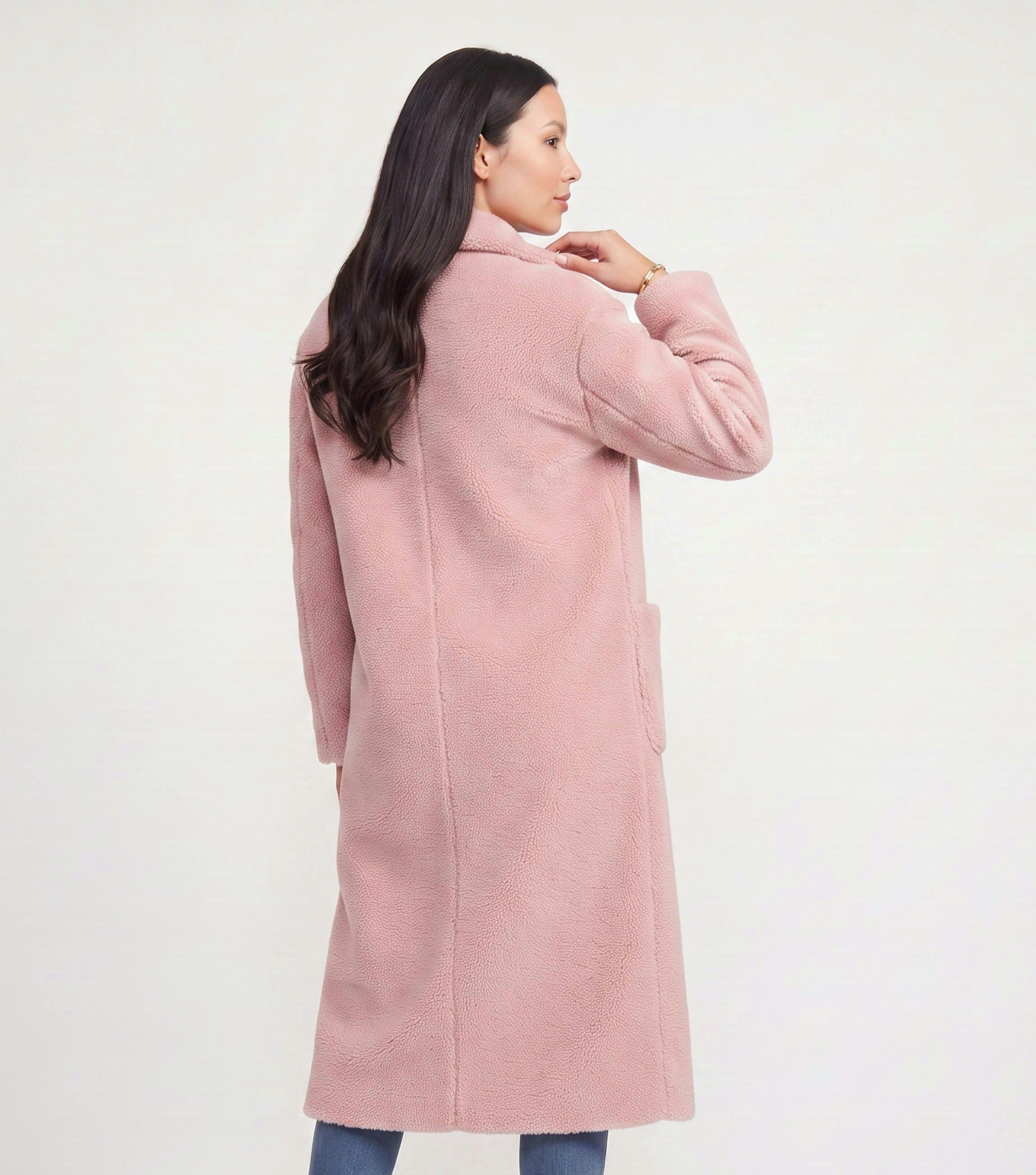 Blush Longline Teddy Coat , view 2 of 4