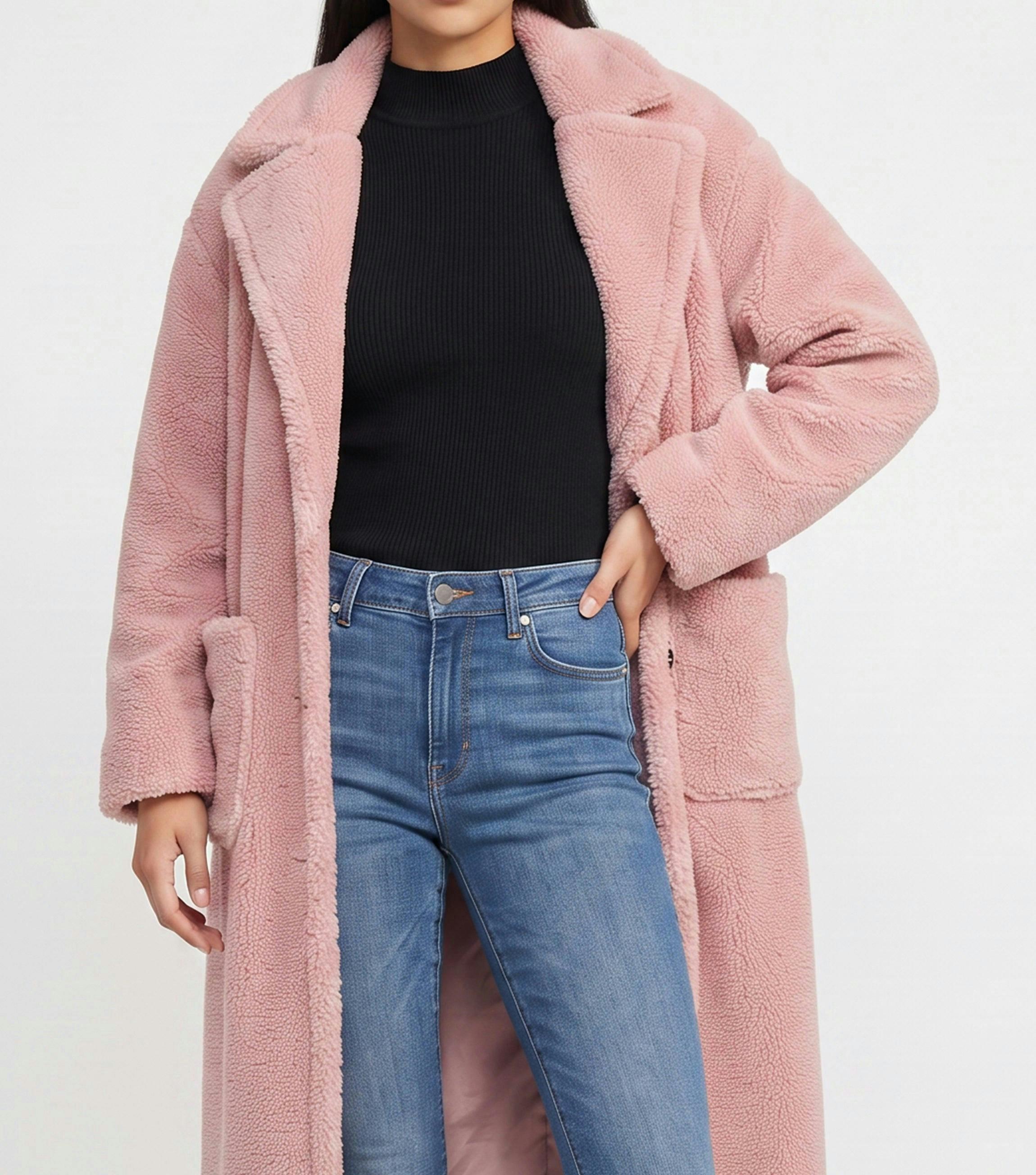 Blush Longline Teddy Coat , view 3 of 4