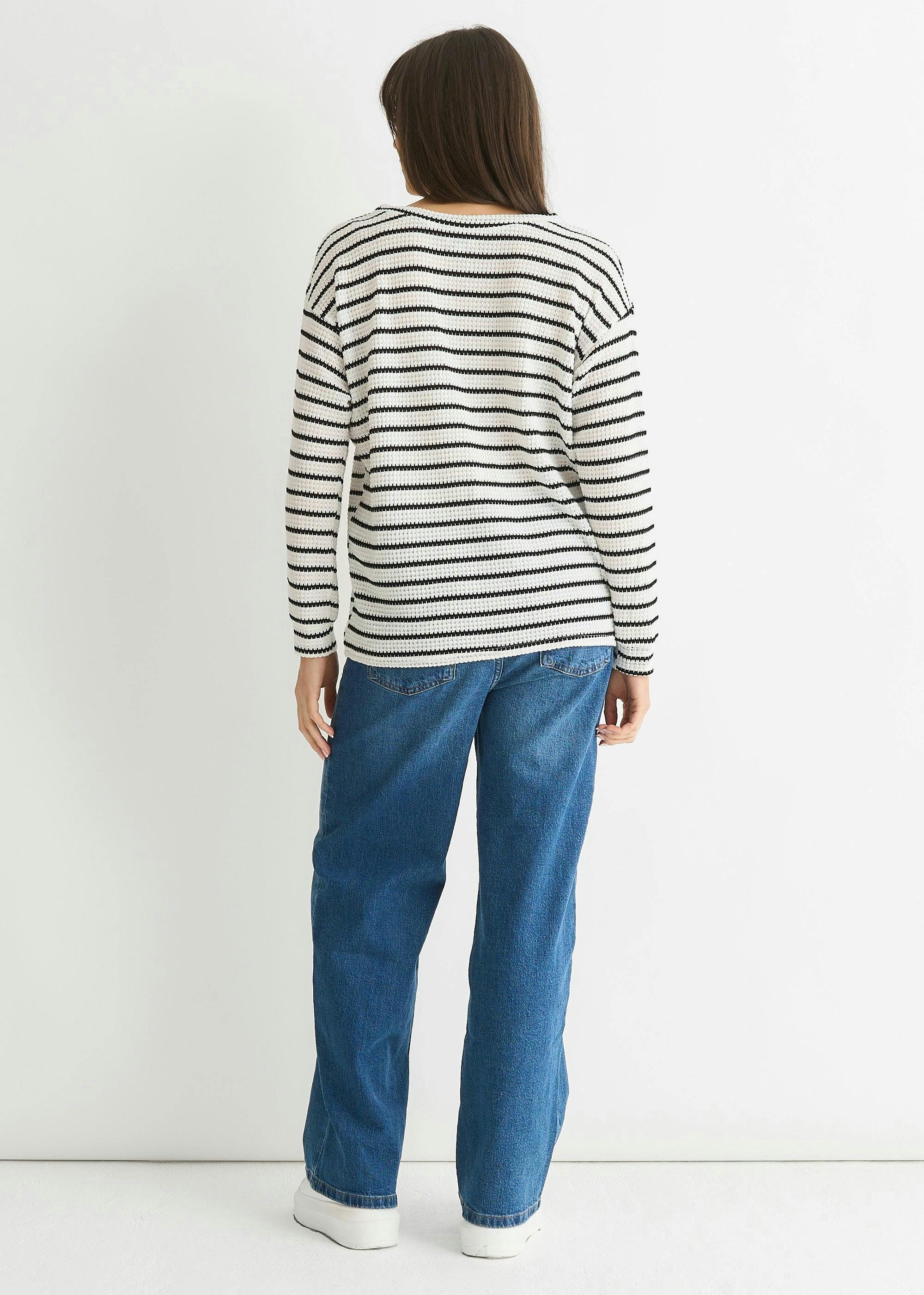 Mono Stripe Oversized Knit Jumper , view 2 of 4