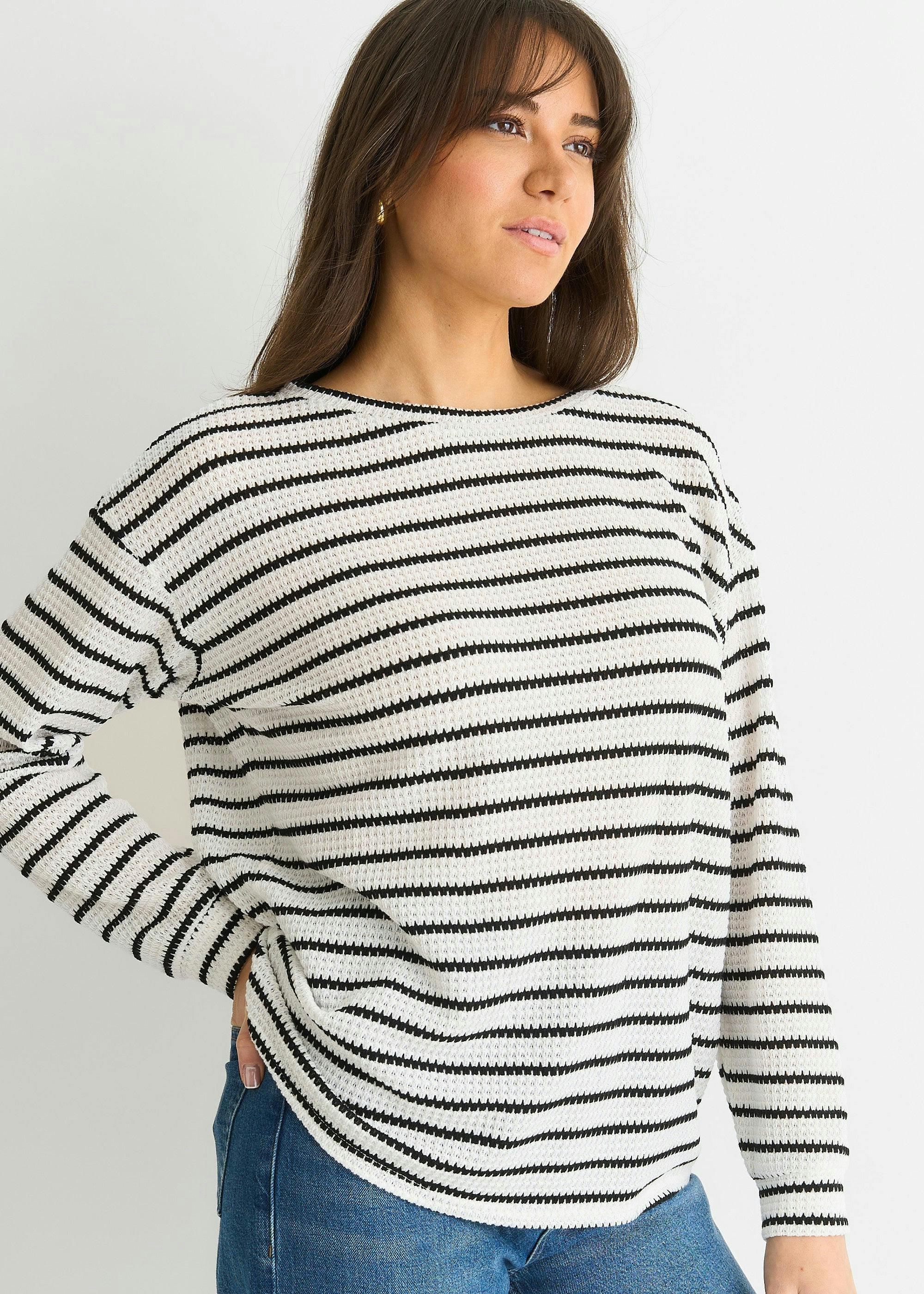 Mono Stripe Oversized Knit Jumper , view 4 of 4