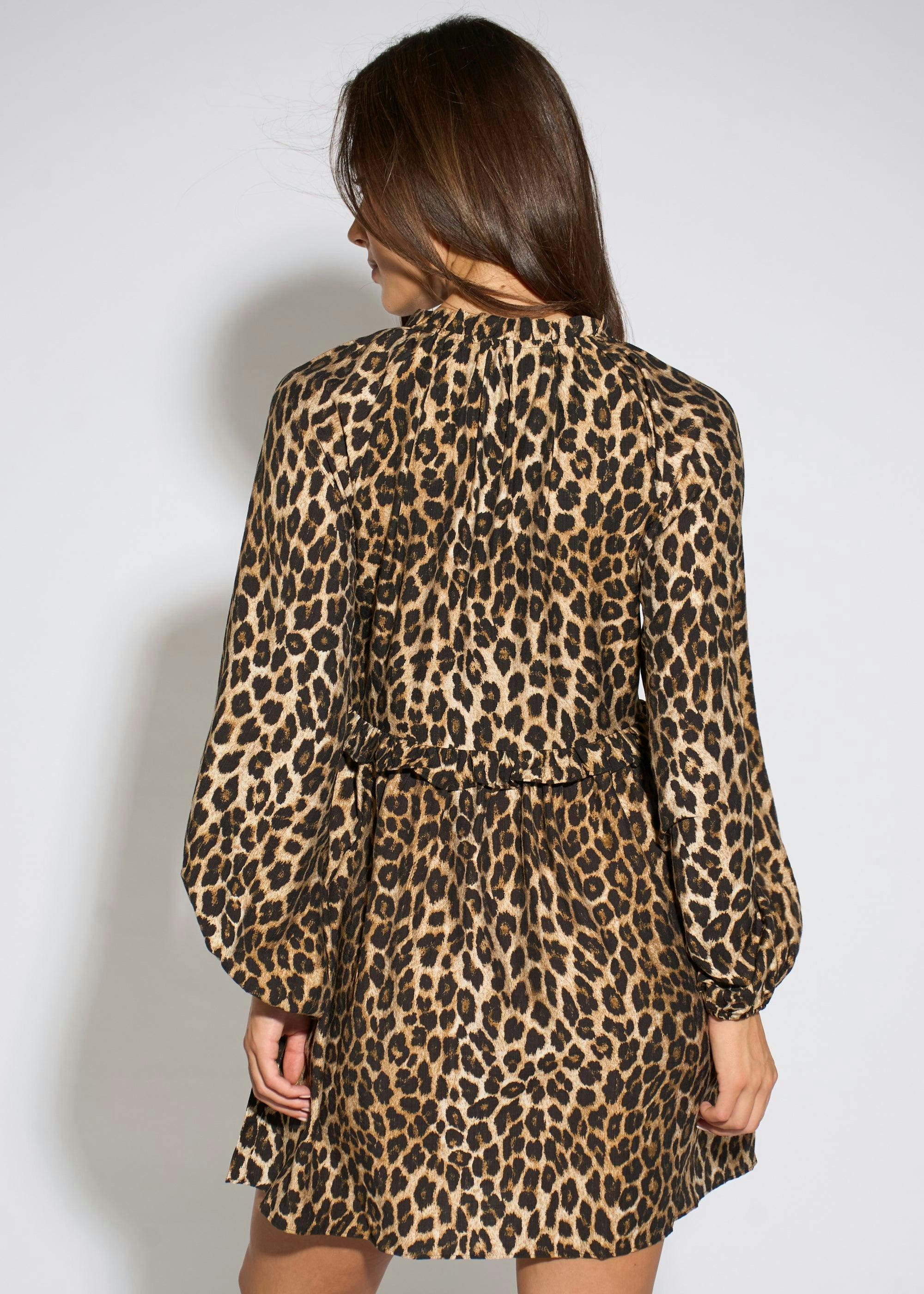 Brown Animal Smock Mini Dress , view 2 of 4