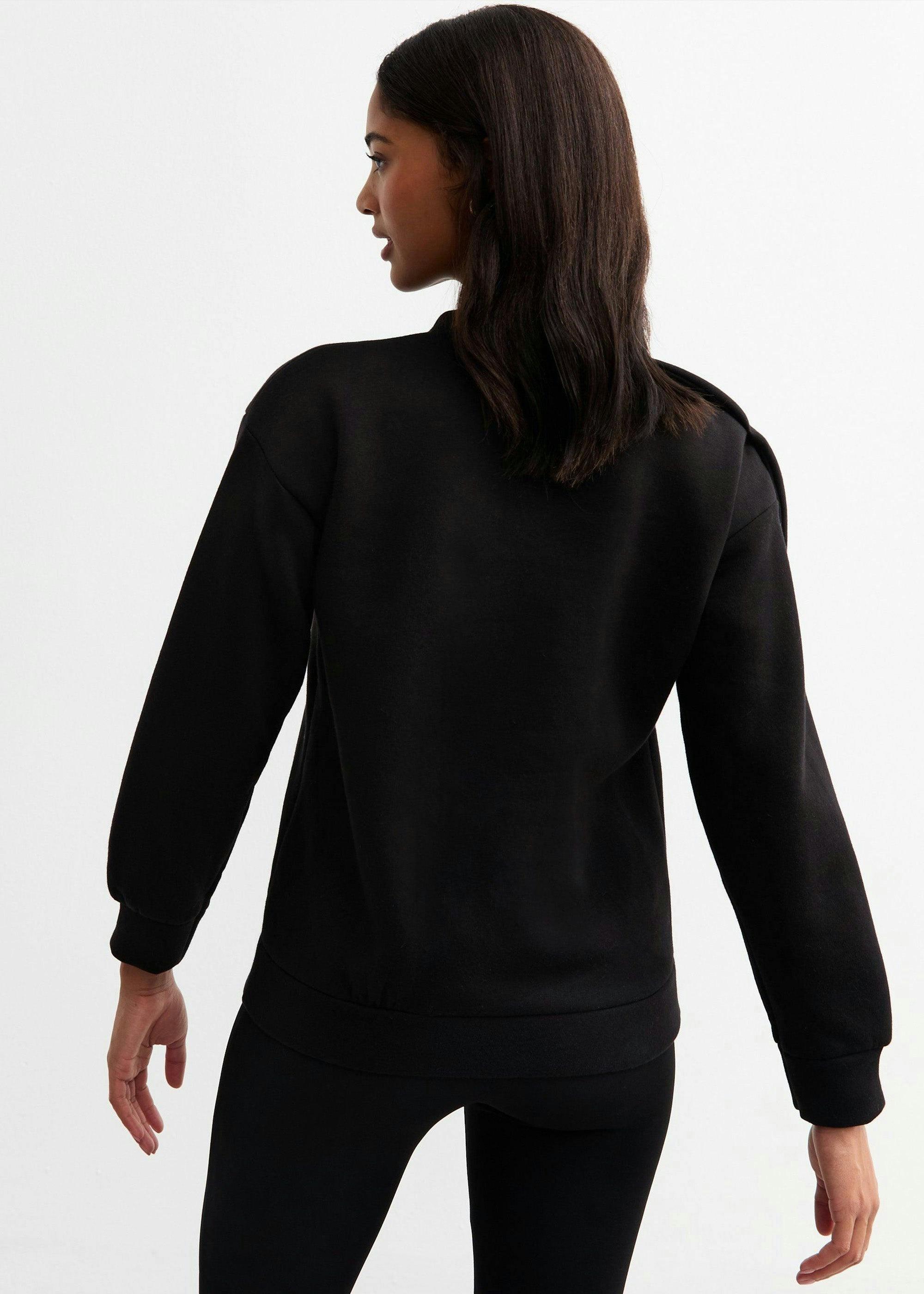 Black Bow Patch Oversized Jumper , view 2 of 3