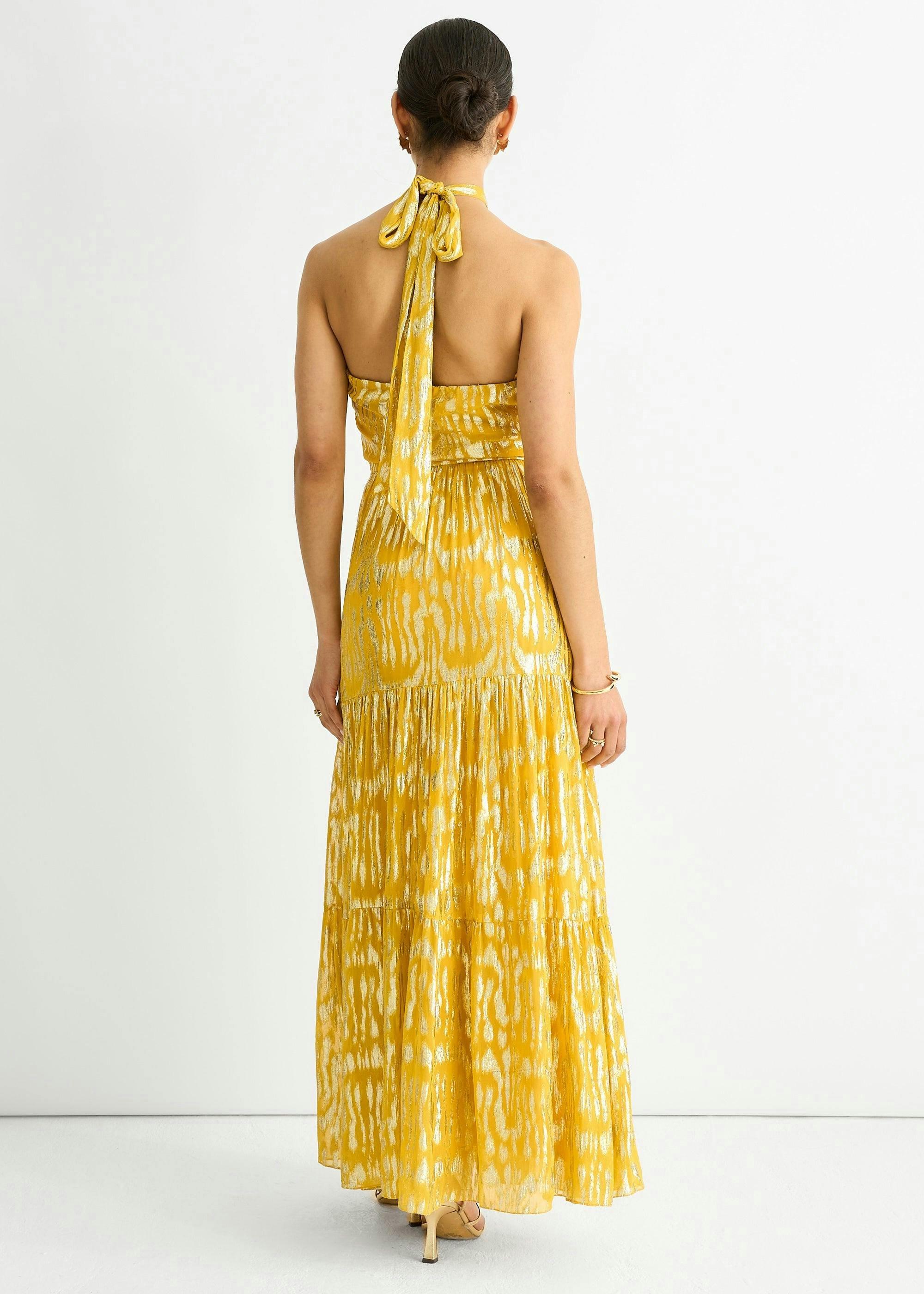 Animal Jacquard Halter Neck Maxi dress , view 2 of 5